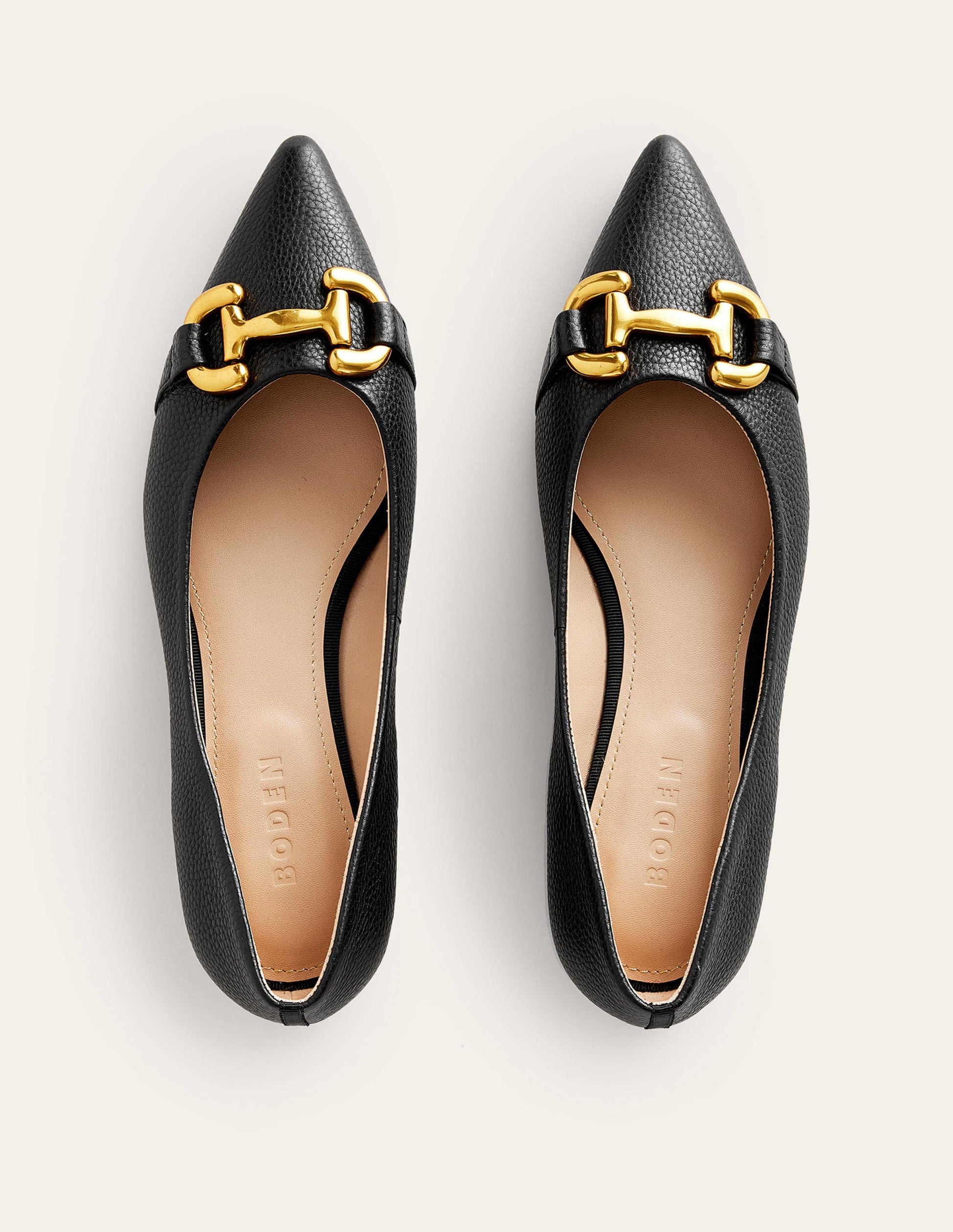Iris Snaffle Ballet Flat-Black Tumbled Leather-5