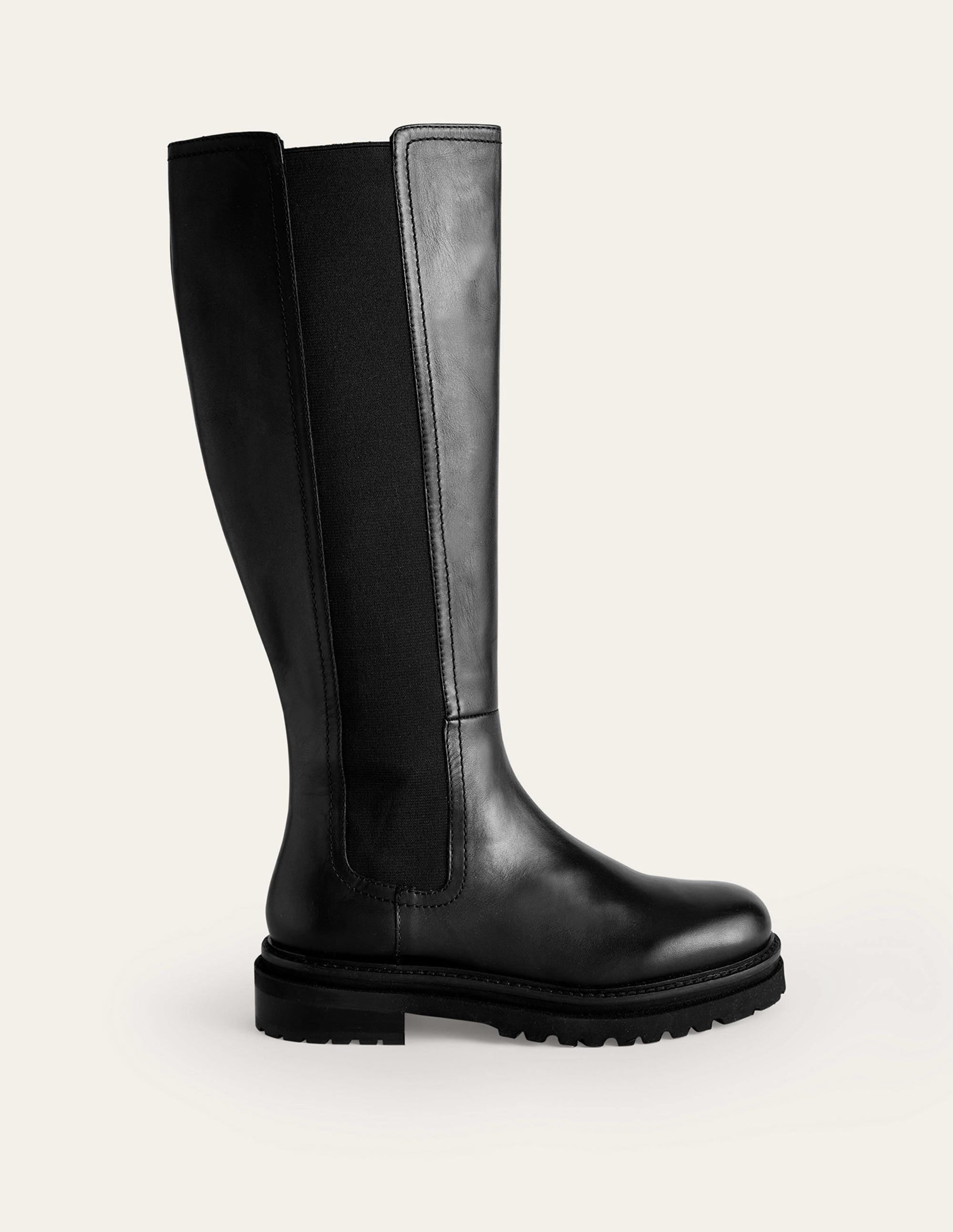 Bottes chelsea hauteur genou-Cuir noir - Image 2