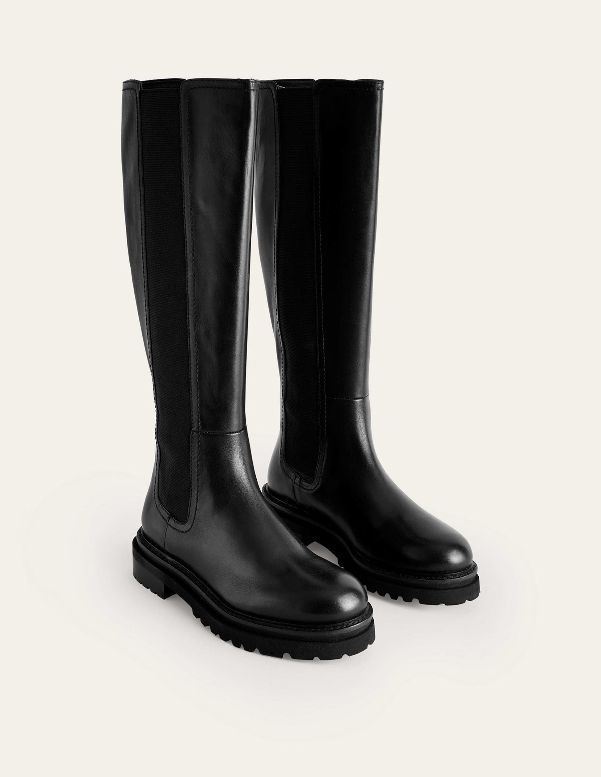 Bottes chelsea hauteur genou-Cuir noir-3