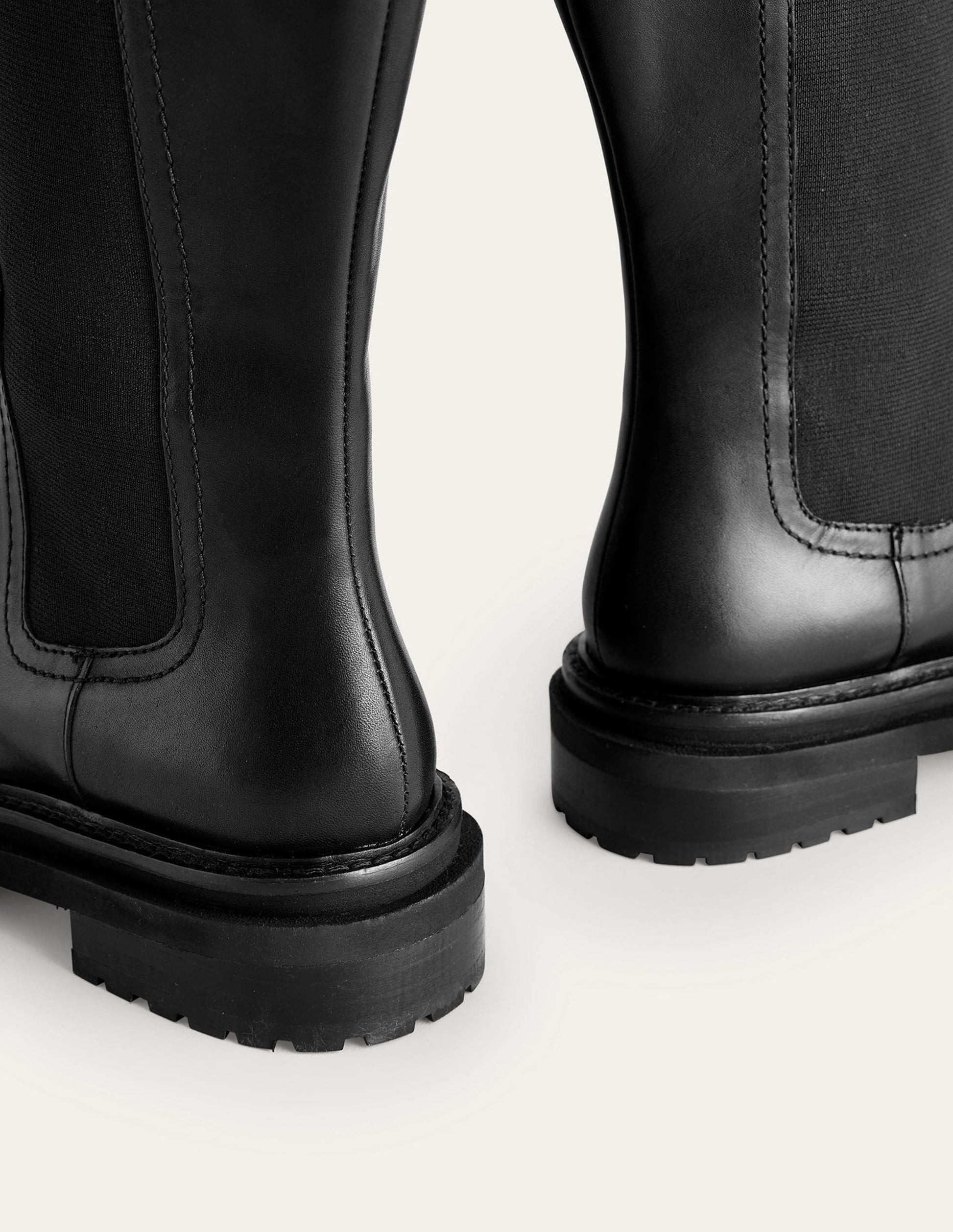 Bottes chelsea hauteur genou-Cuir noir-4
