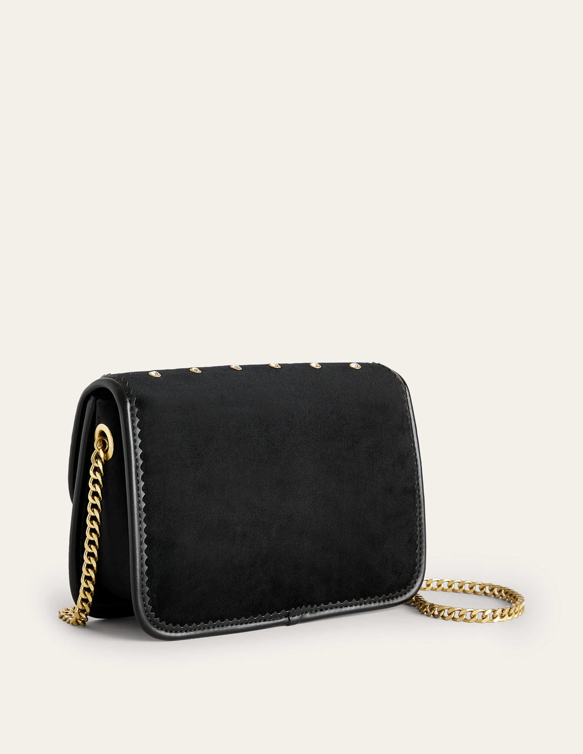 Sac à bandoulière ornementé-Velours noir - Image 3