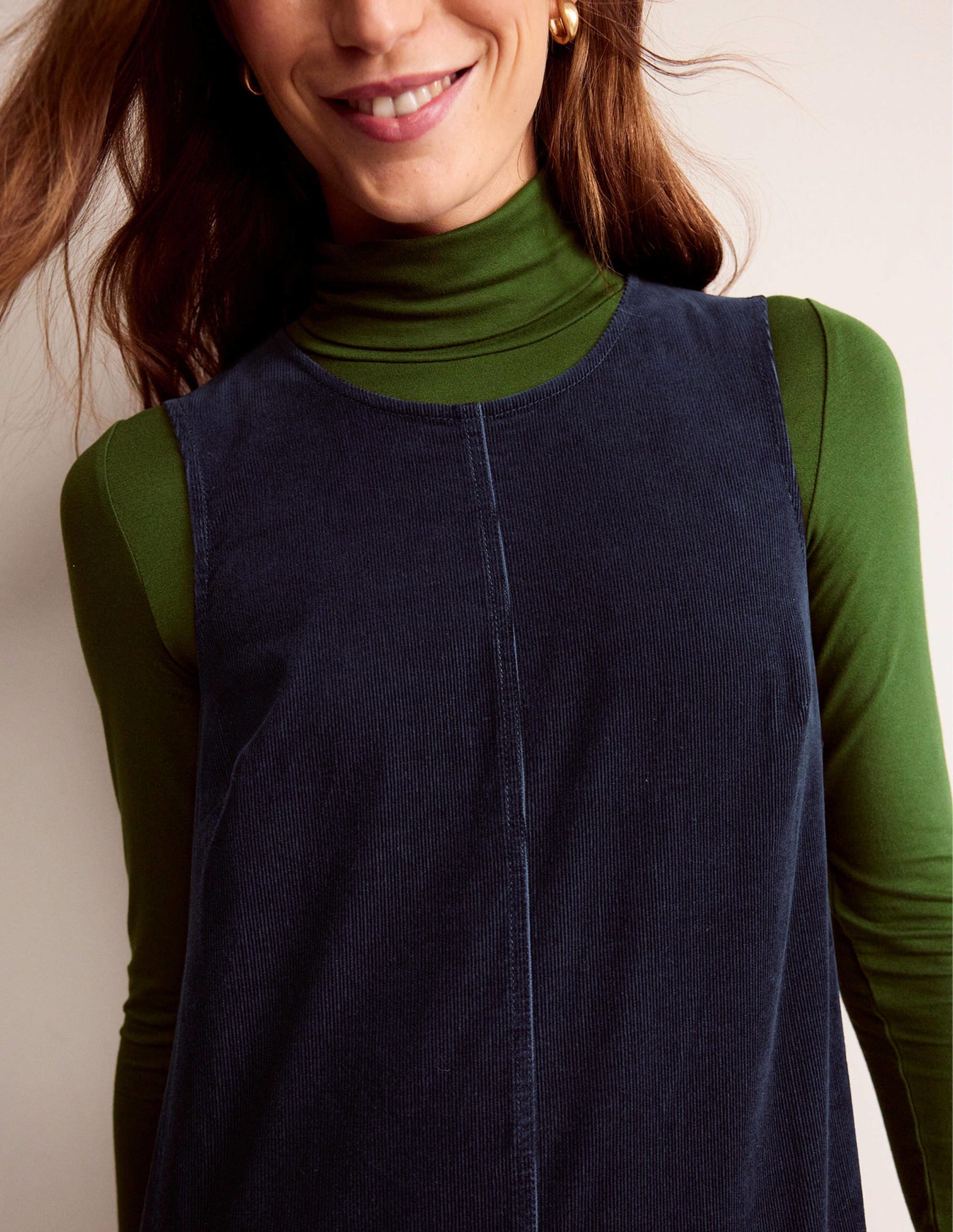 Evie Etuikleid aus Cord-Marineblau-2