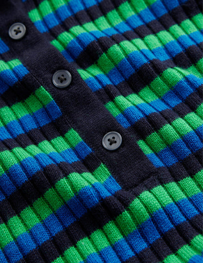 Minikleid mit Kragen-Marineblau und Strahlendes Grün-6