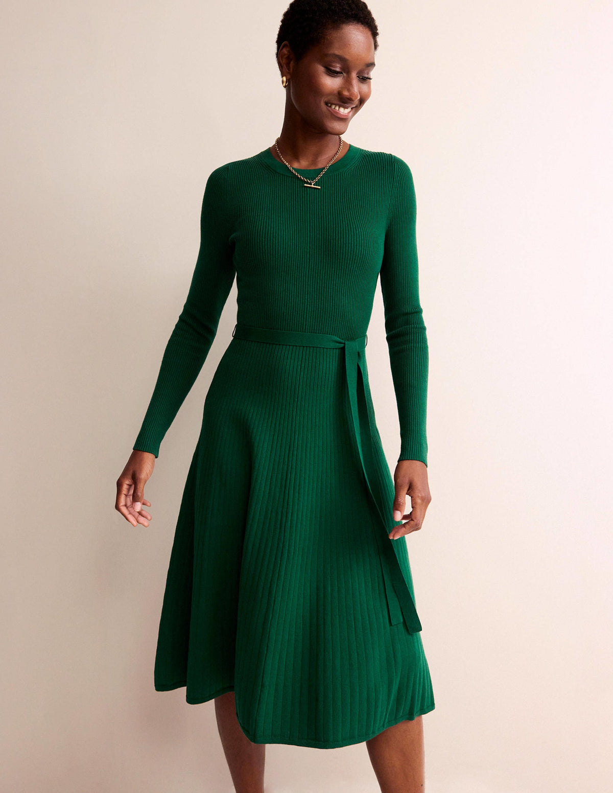 Lola Strick-Midikleid-Smaragdgrün-1