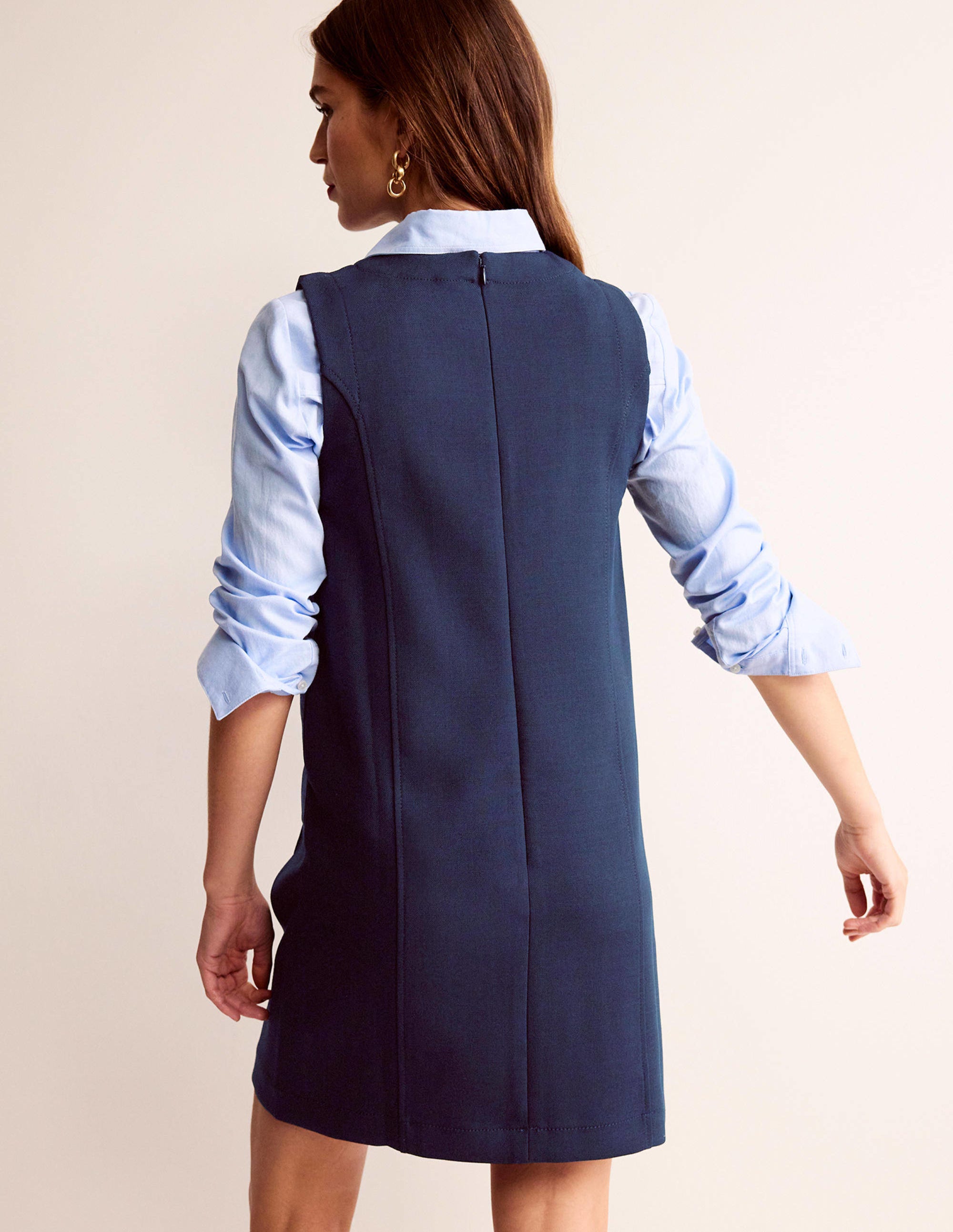 Mini-Etuikleid mit Taschendetail-Französisches Marineblau - Image 3