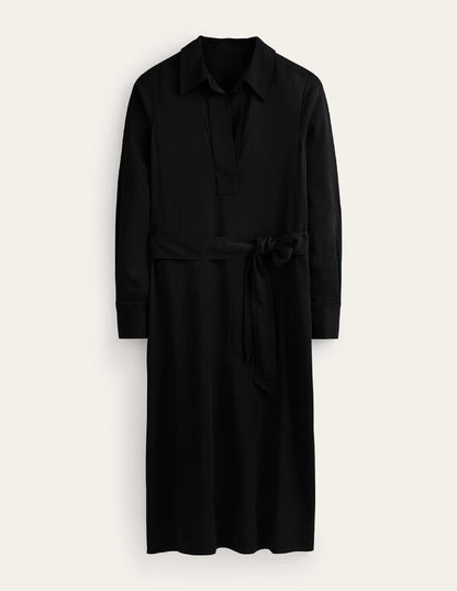 Schlichtes Pop-Over-Midikleid-Schwarz