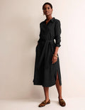 Schlichtes Pop-Over-Midikleid-Schwarz