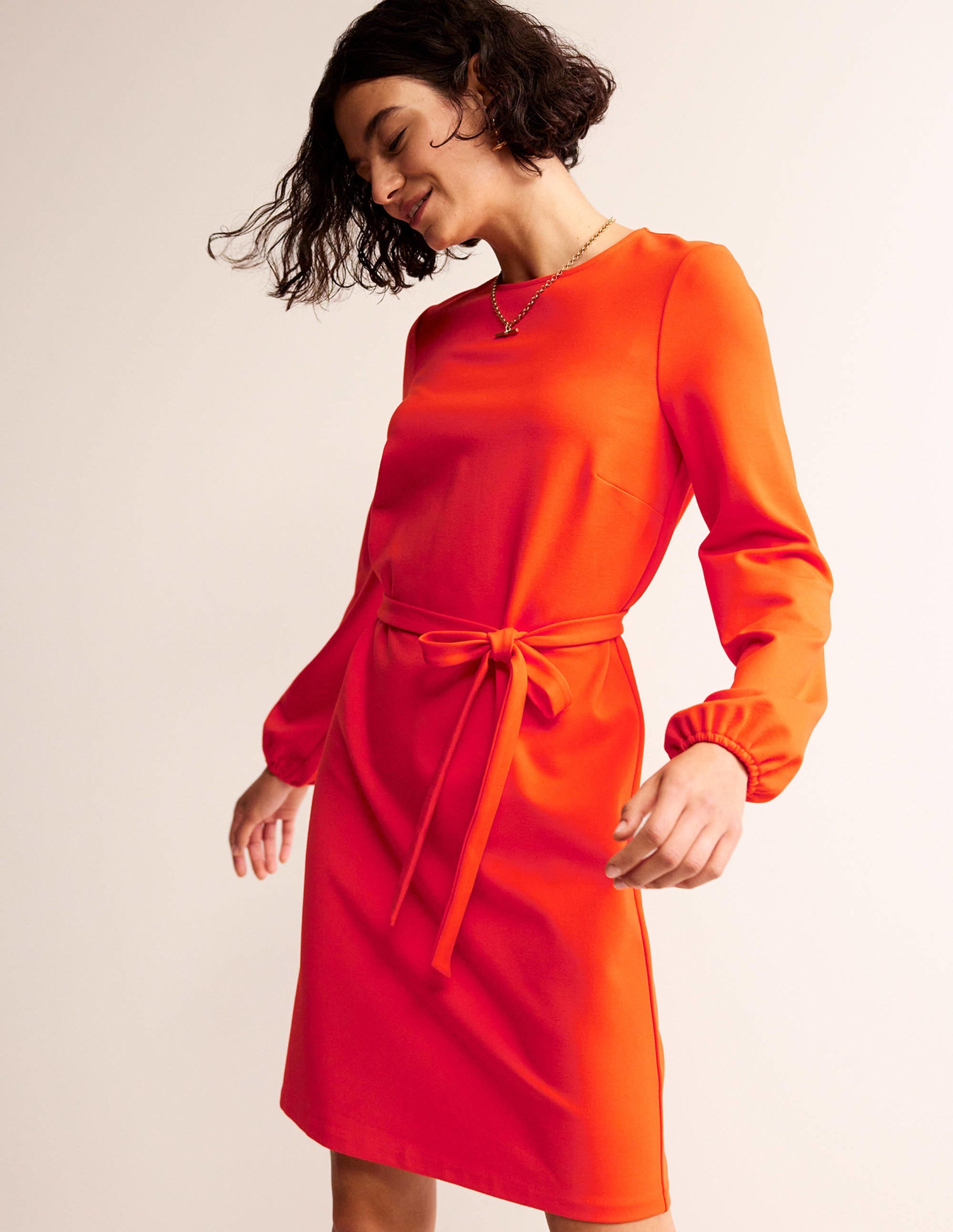 Robe droite Violet en point de Rome-Orange fiesta - Image 1