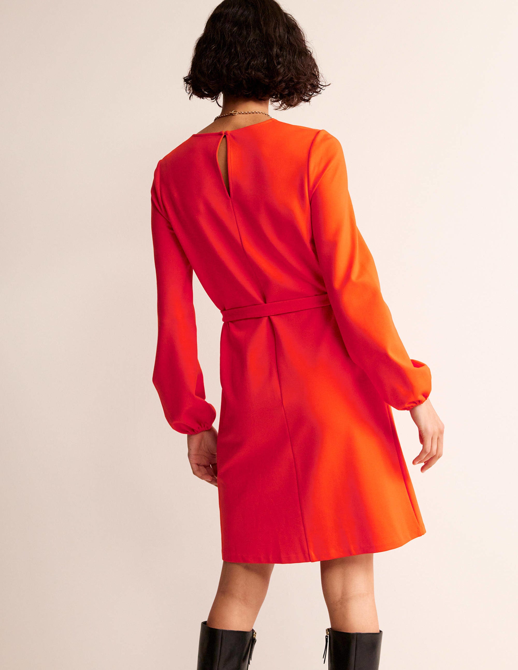 Robe droite Violet en point de Rome-Orange fiesta - Image 3