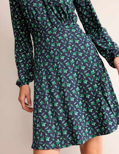 Willow Jersey-Kleid-Französisches Marineblau, Tulpenknospe-2