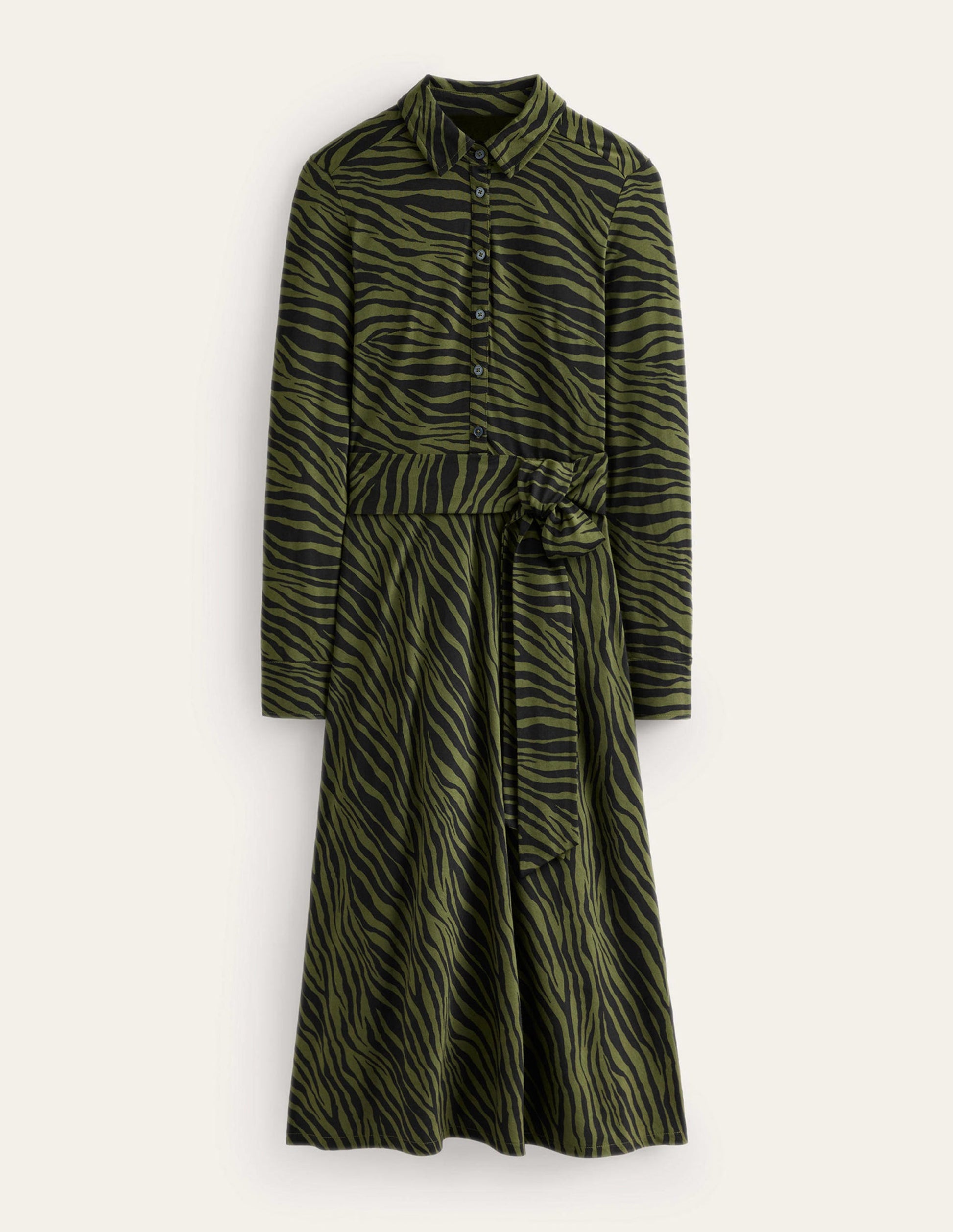 Laura Midi-Hemdblusenkleid aus Jersey-Oregano, Tierstreifen-6