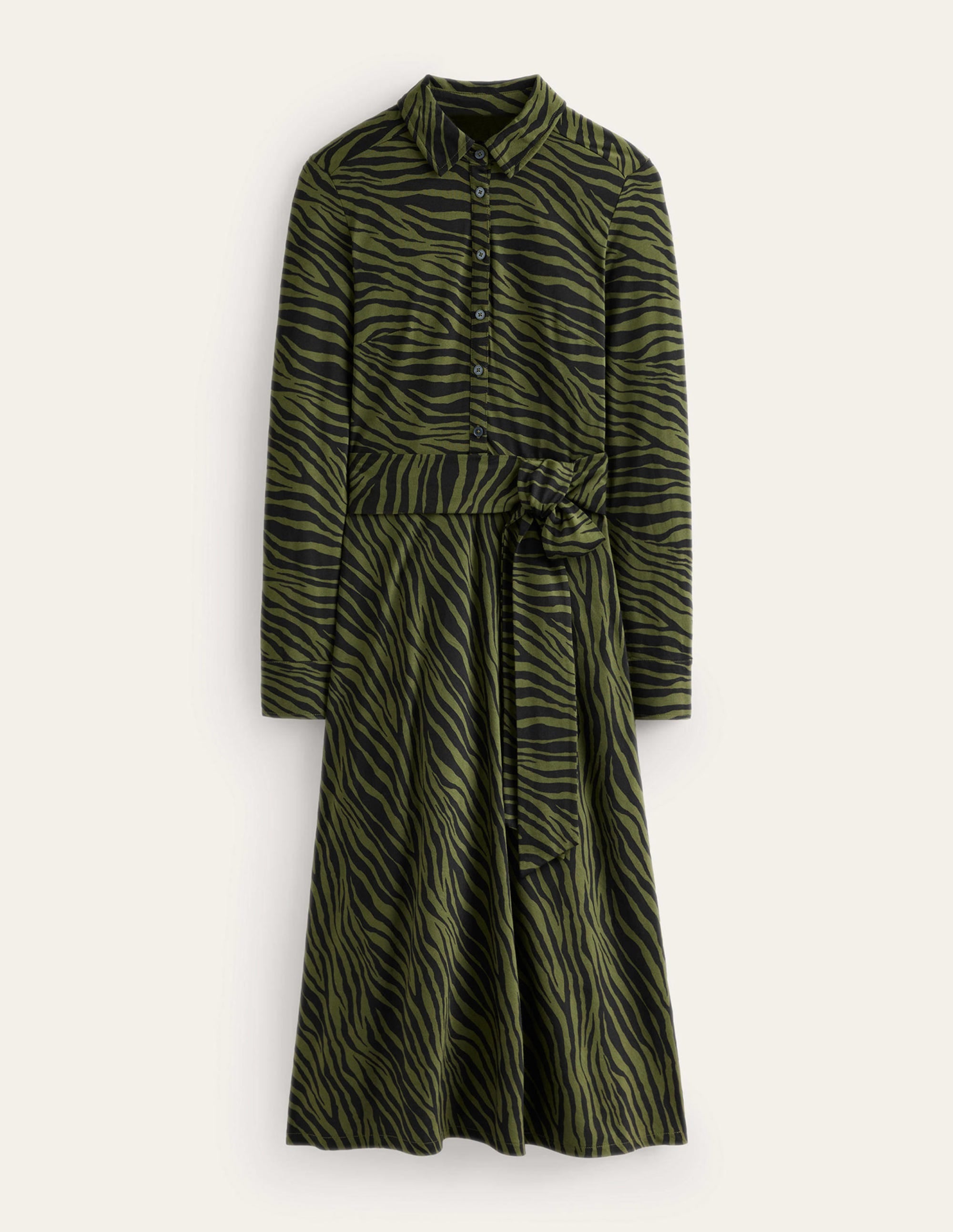 Laura Midi-Hemdblusenkleid aus Jersey-Oregano, Tierstreifen - Image 6