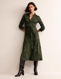 Laura Midi-Hemdblusenkleid aus Jersey-Oregano, Tierstreifen