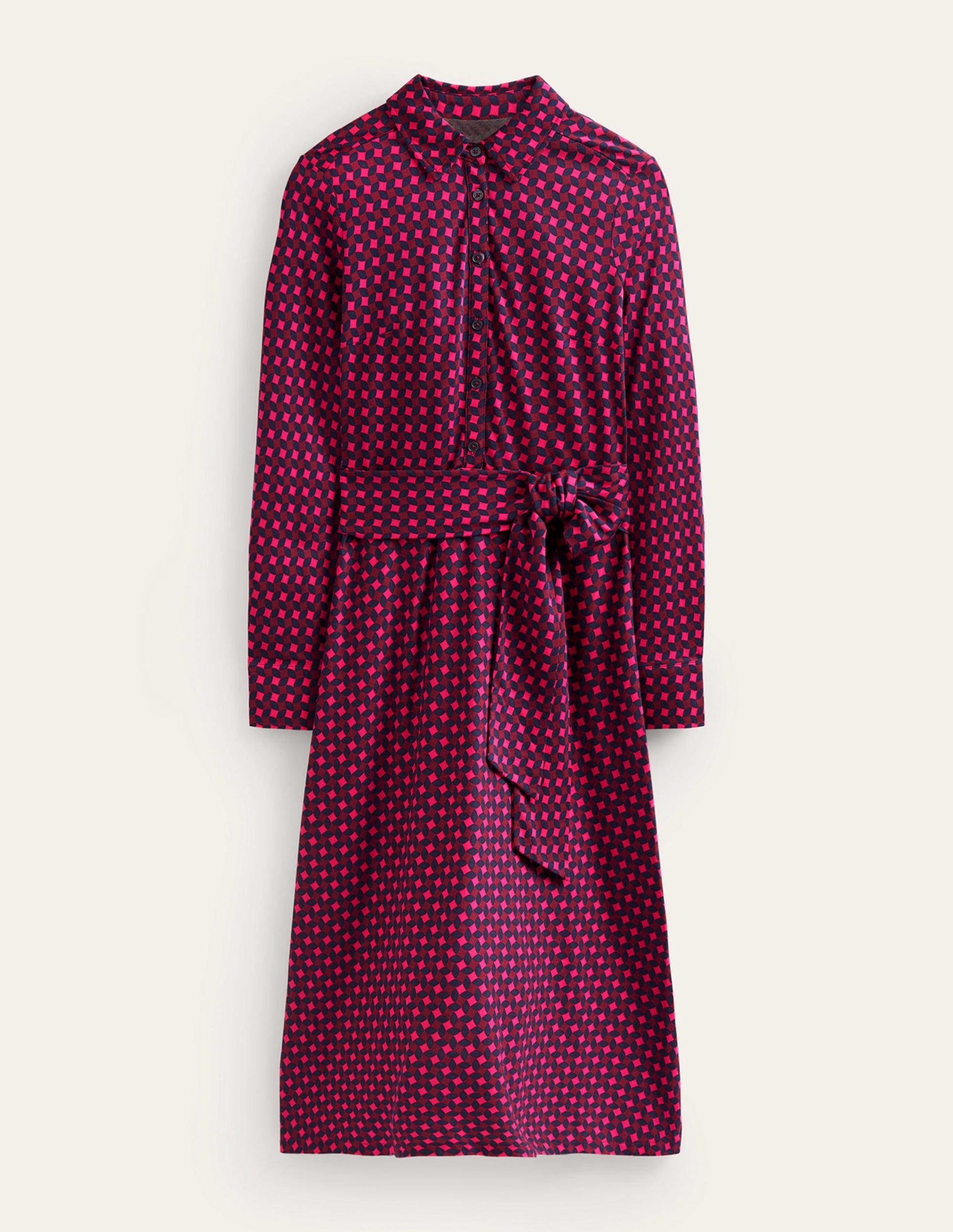 Laura Jersey Midi Shress-Vibrant Pink, Abstract Diamond-6