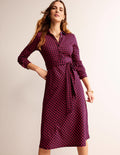 Laura Jersey Midi Shress-Vibrant Pink, Abstract Diamond