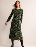 Maxikleid mit platziertem Druck-Fichte, Blumig