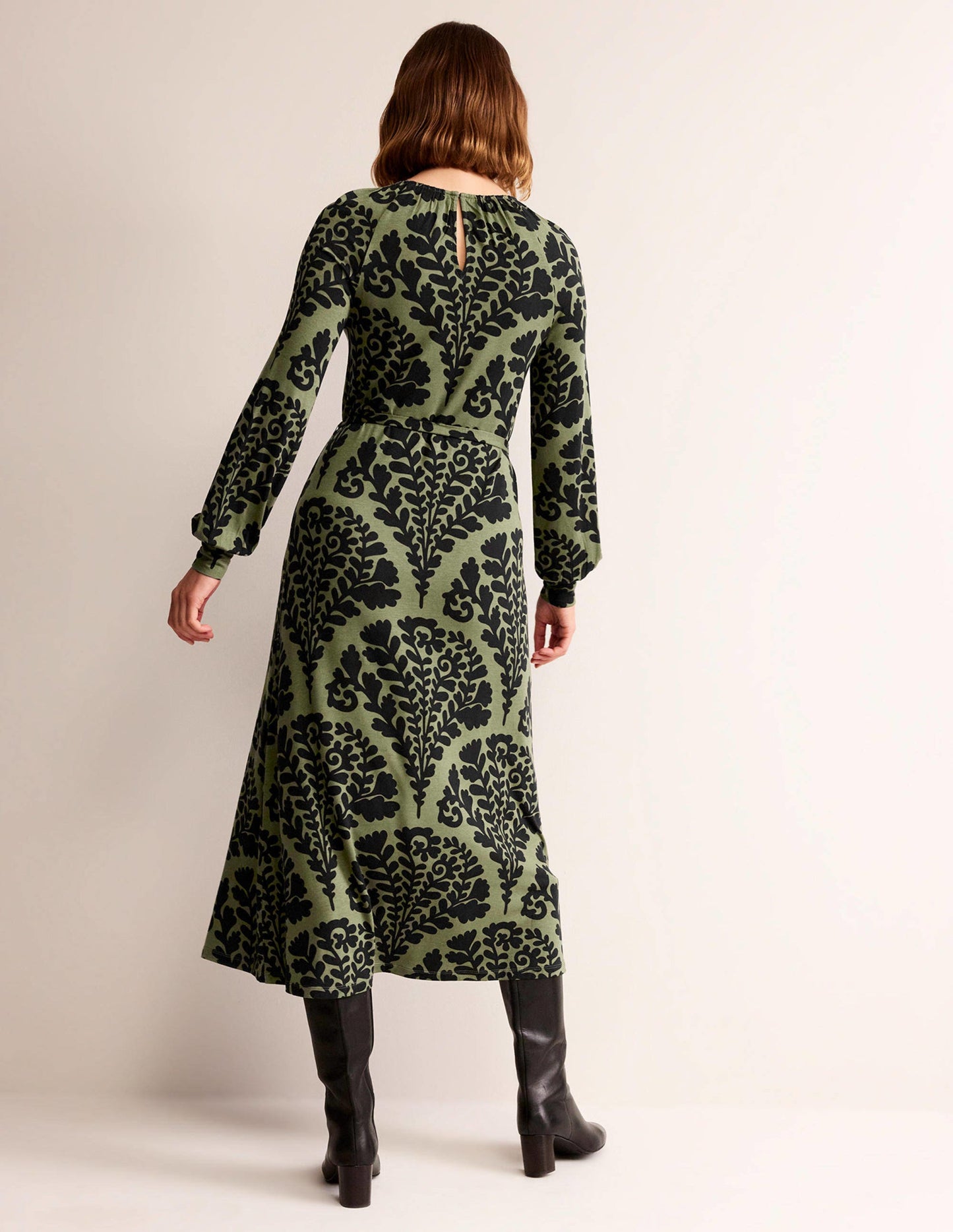 Maxikleid mit platziertem Druck-Fichte, Blumig