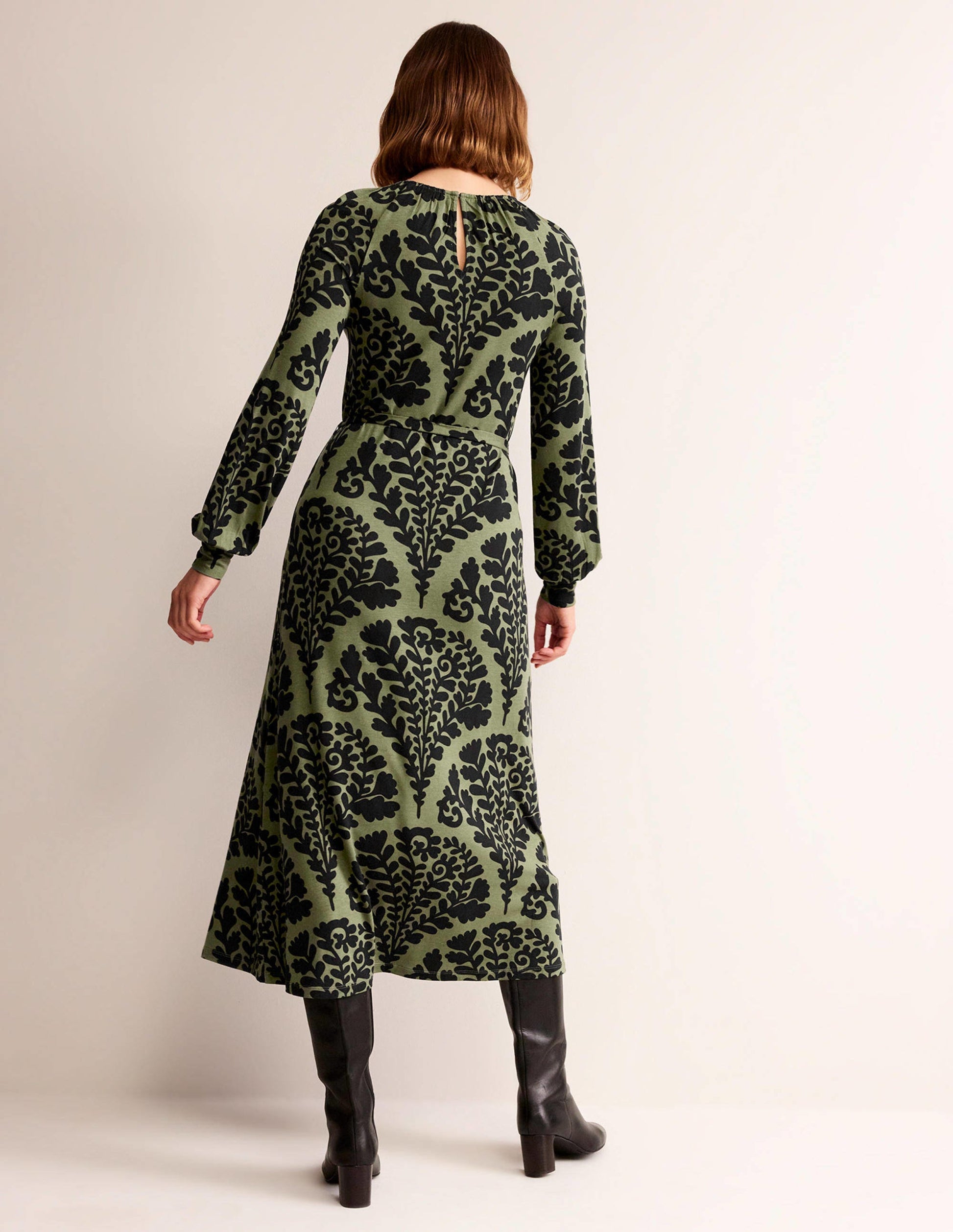 Maxikleid mit platziertem Druck-Fichte, Blumig-3