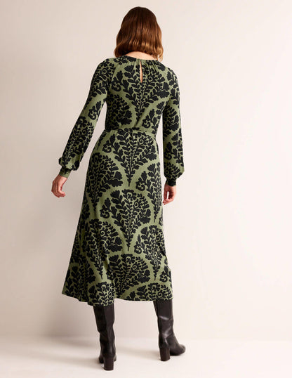 Maxikleid mit platziertem Druck-Fichte, Blumig-3