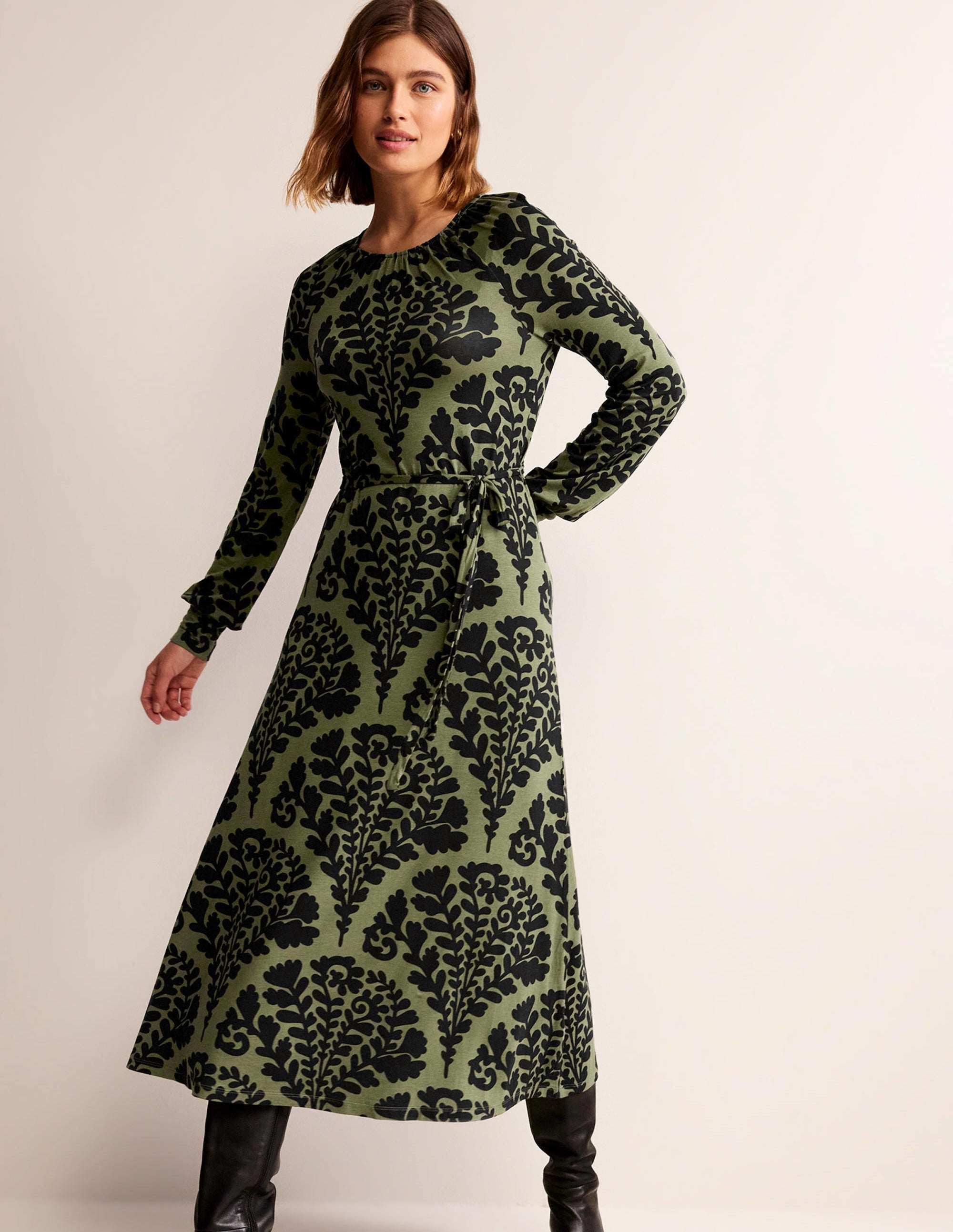Maxikleid mit platziertem Druck-Fichte, Blumig - Image 4