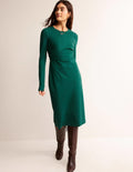 Robe midi Nadia en jersey-Émeraude nocturne