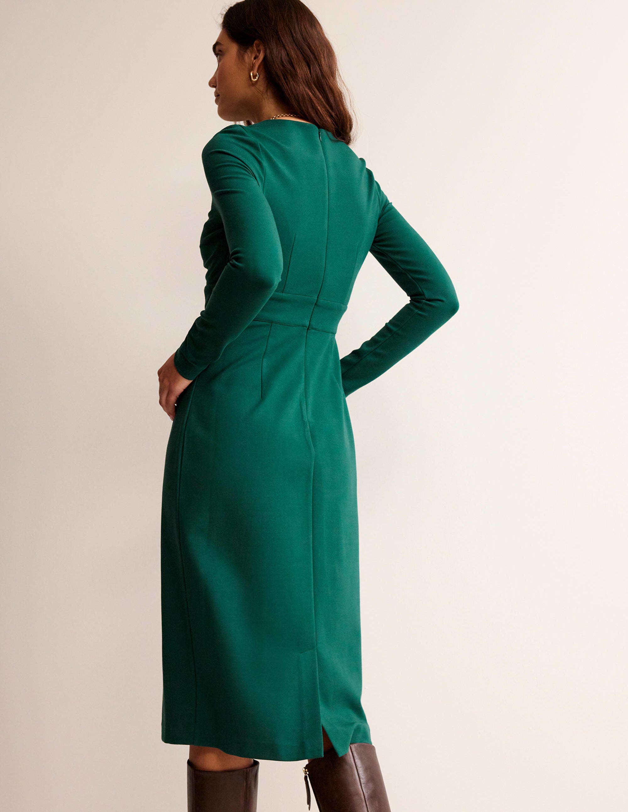 Robe midi Nadia en jersey-Émeraude nocturne - Image 3
