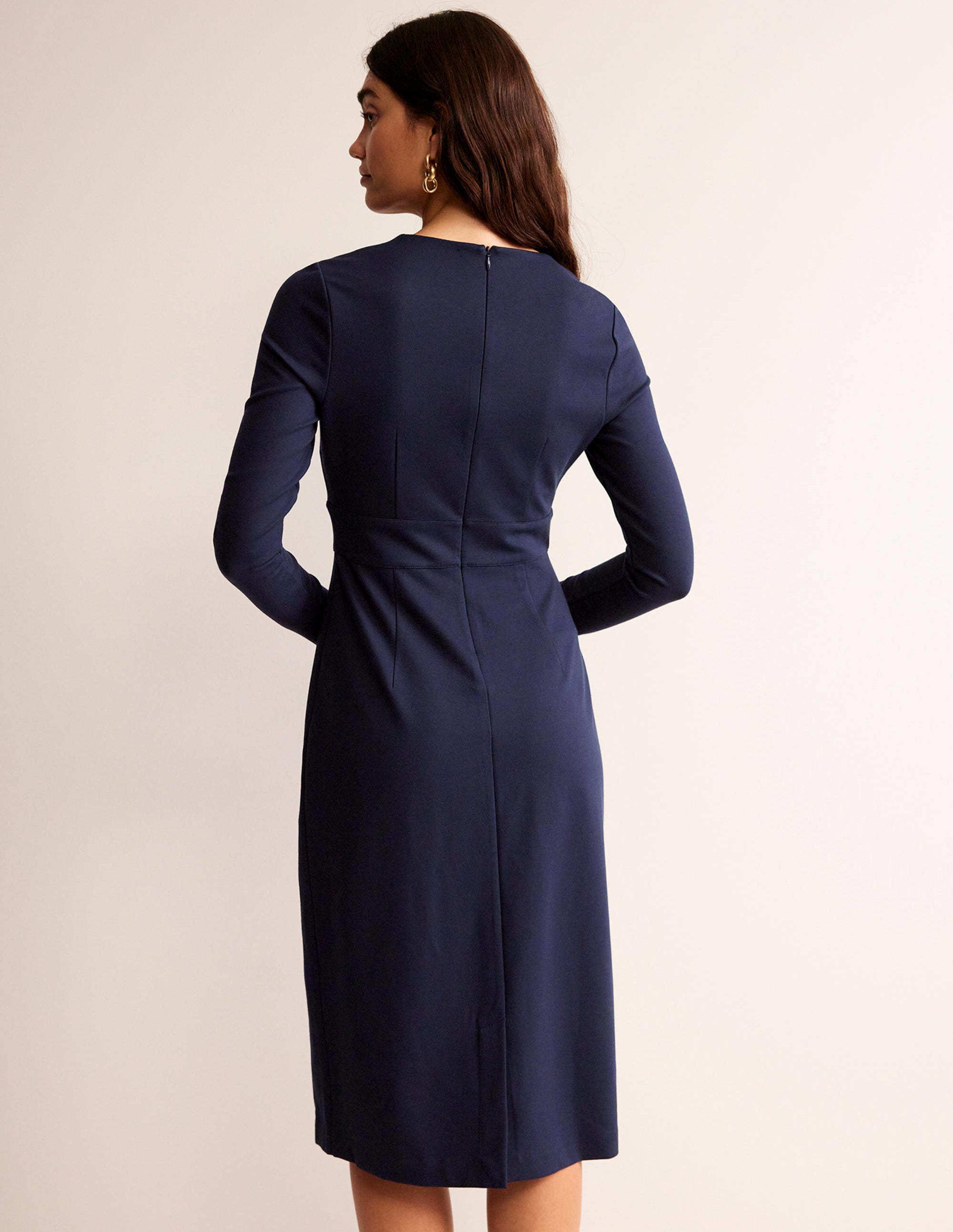 Nadia Ponte Midi Dress-Navy - Image 3