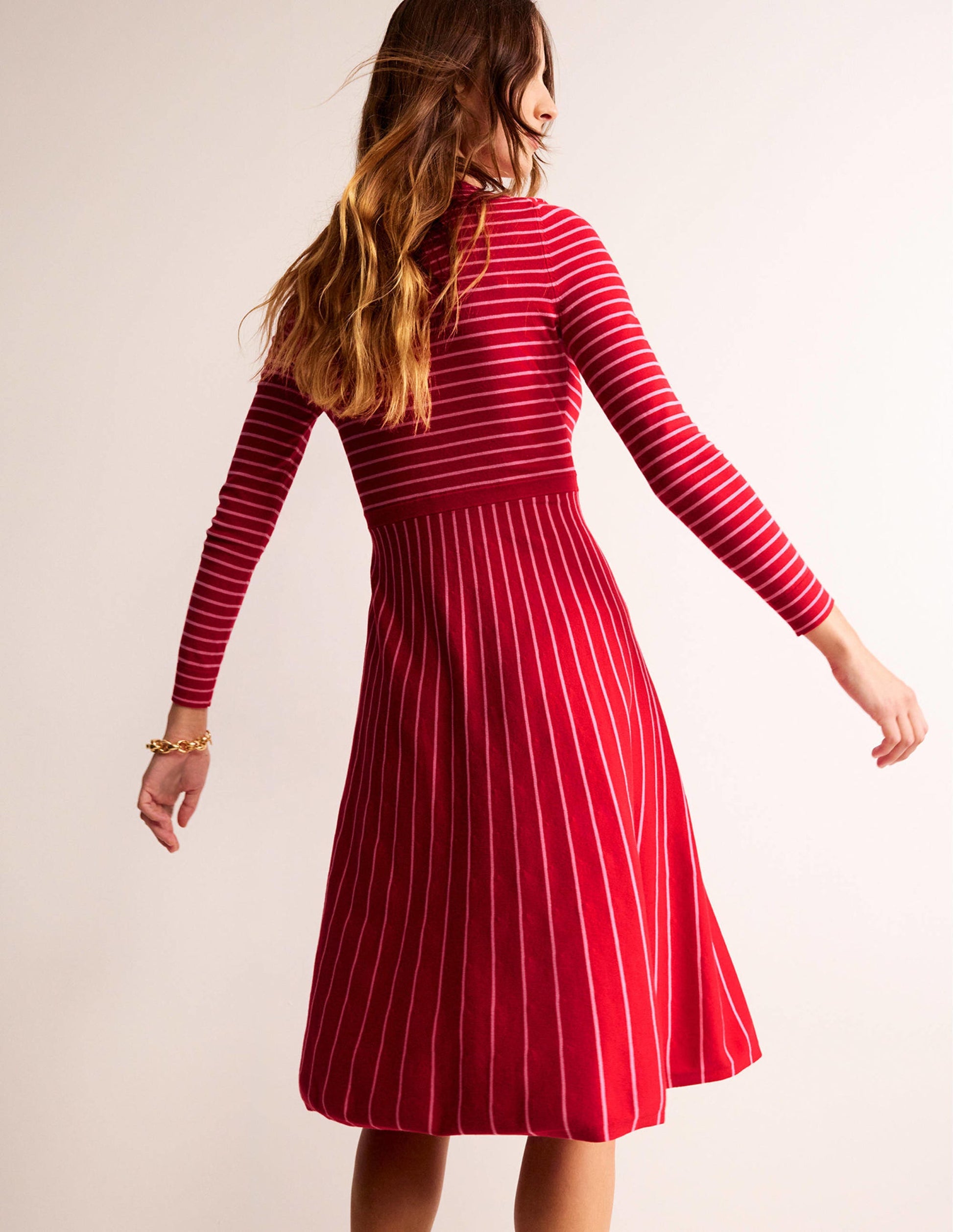 Maria Strick-Midikleid-Pepperoni und Crayon-Rosa-3