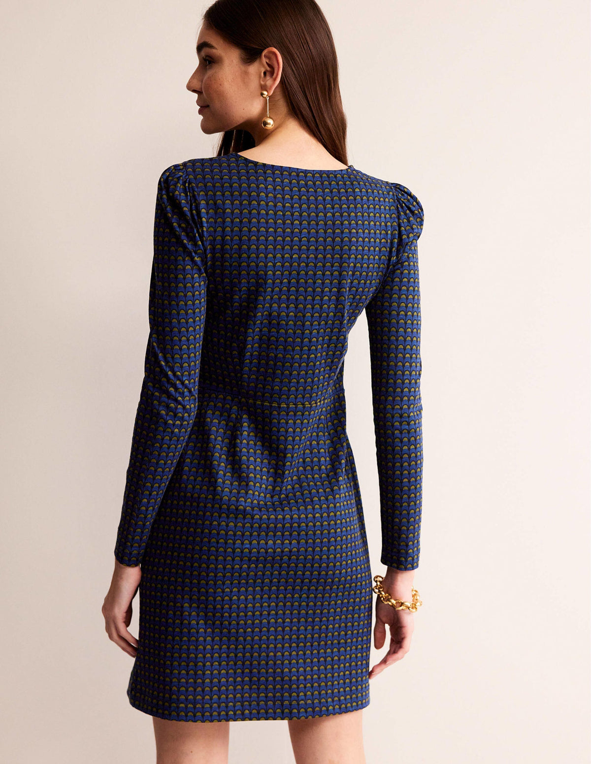 Penelope Jersey-Kleid-Saphirblau, Zauber Geo - Image 3