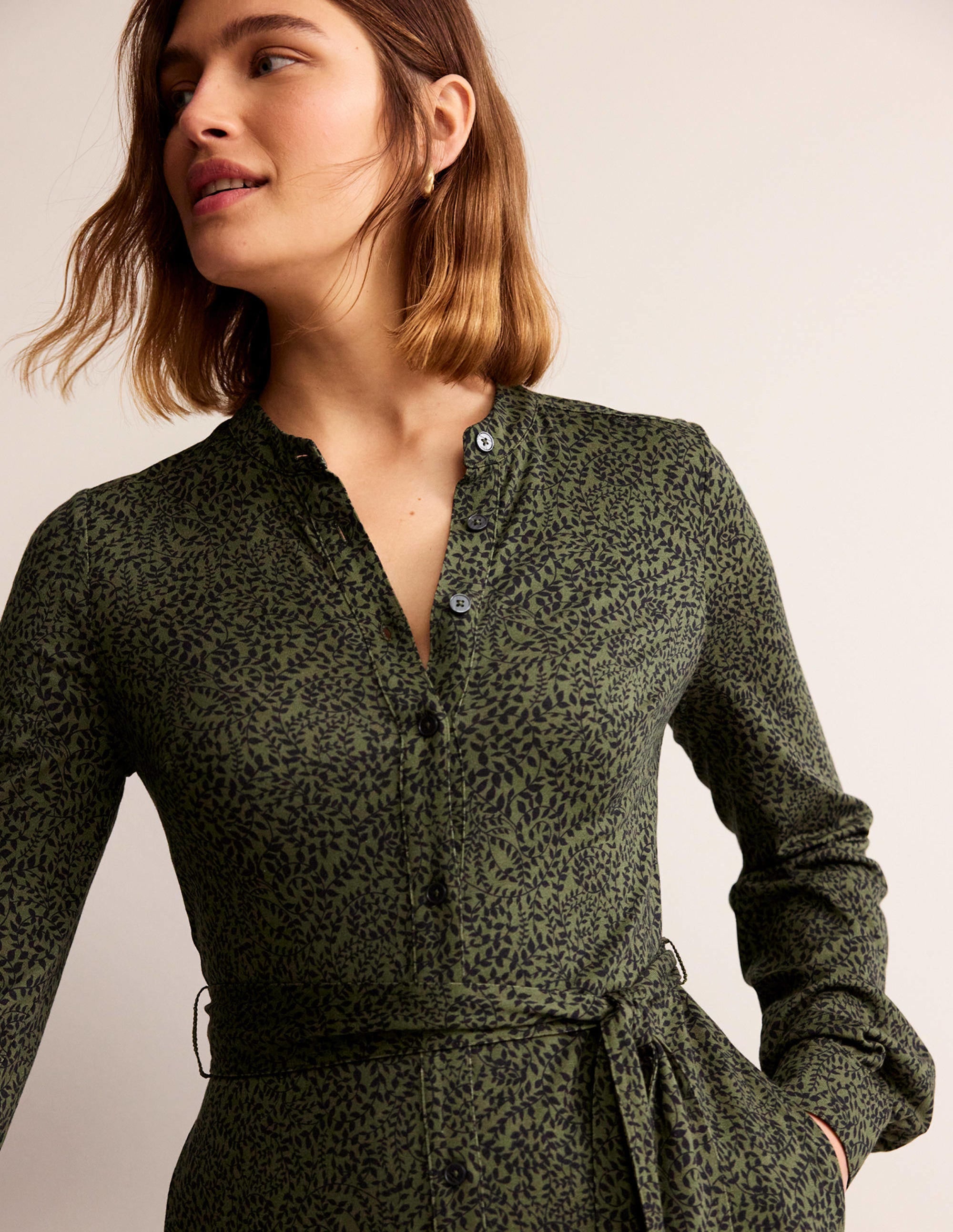 Robe-chemise Julia en jersey-Épicéa, motif Pome Sprig - Image 2