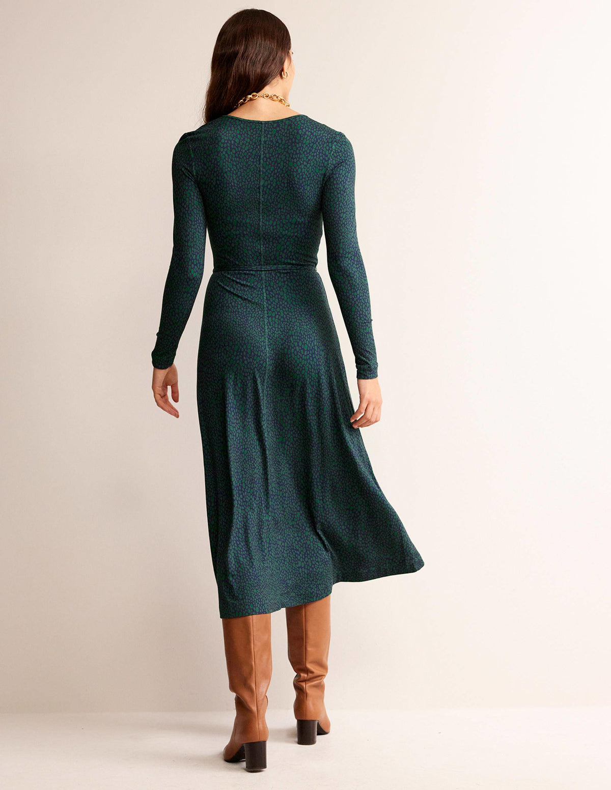Lucy Jersey-Midikleid-Amazonasgrün, Tierflecken-3
