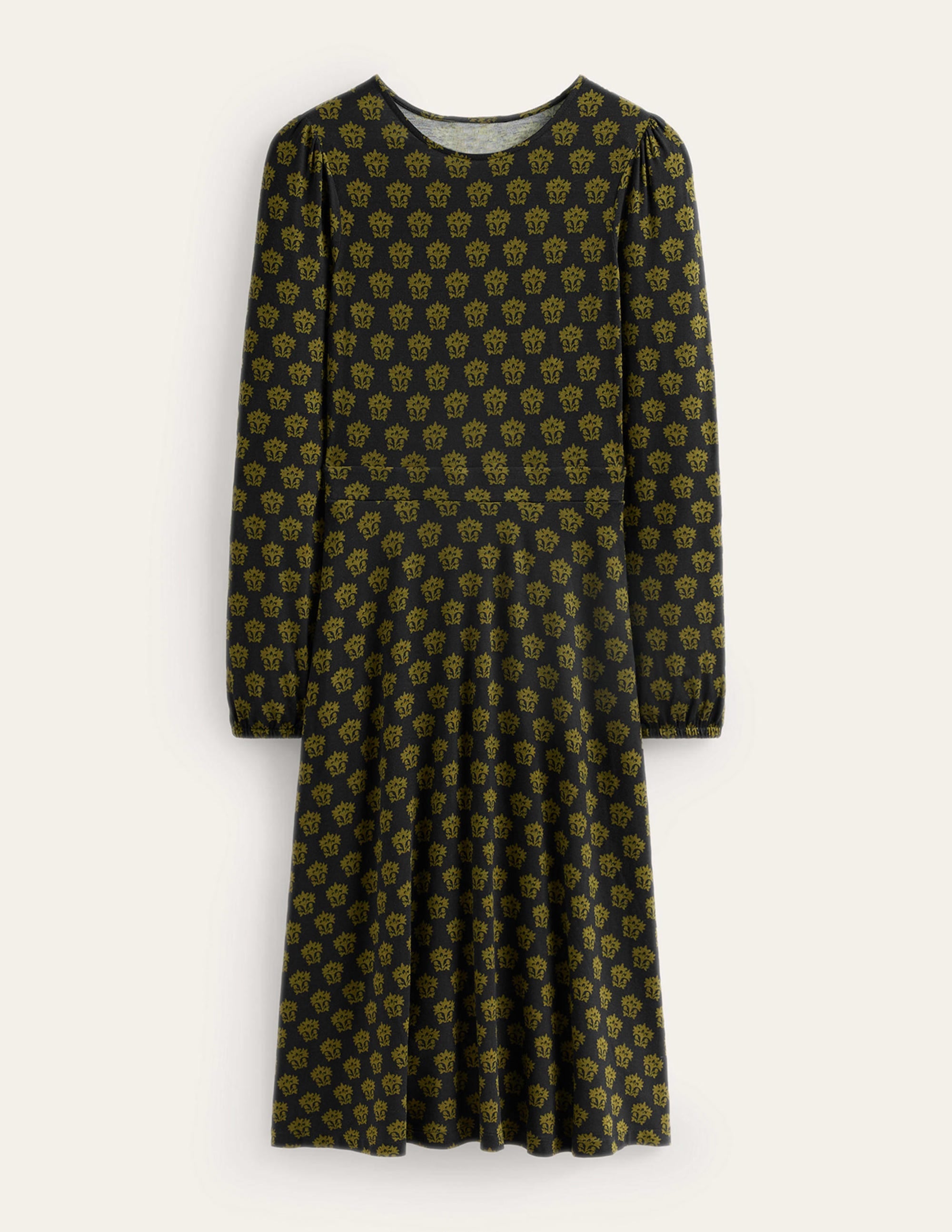 Camille Midikleid aus Jersey-Schwarz, Lilie - Image 5