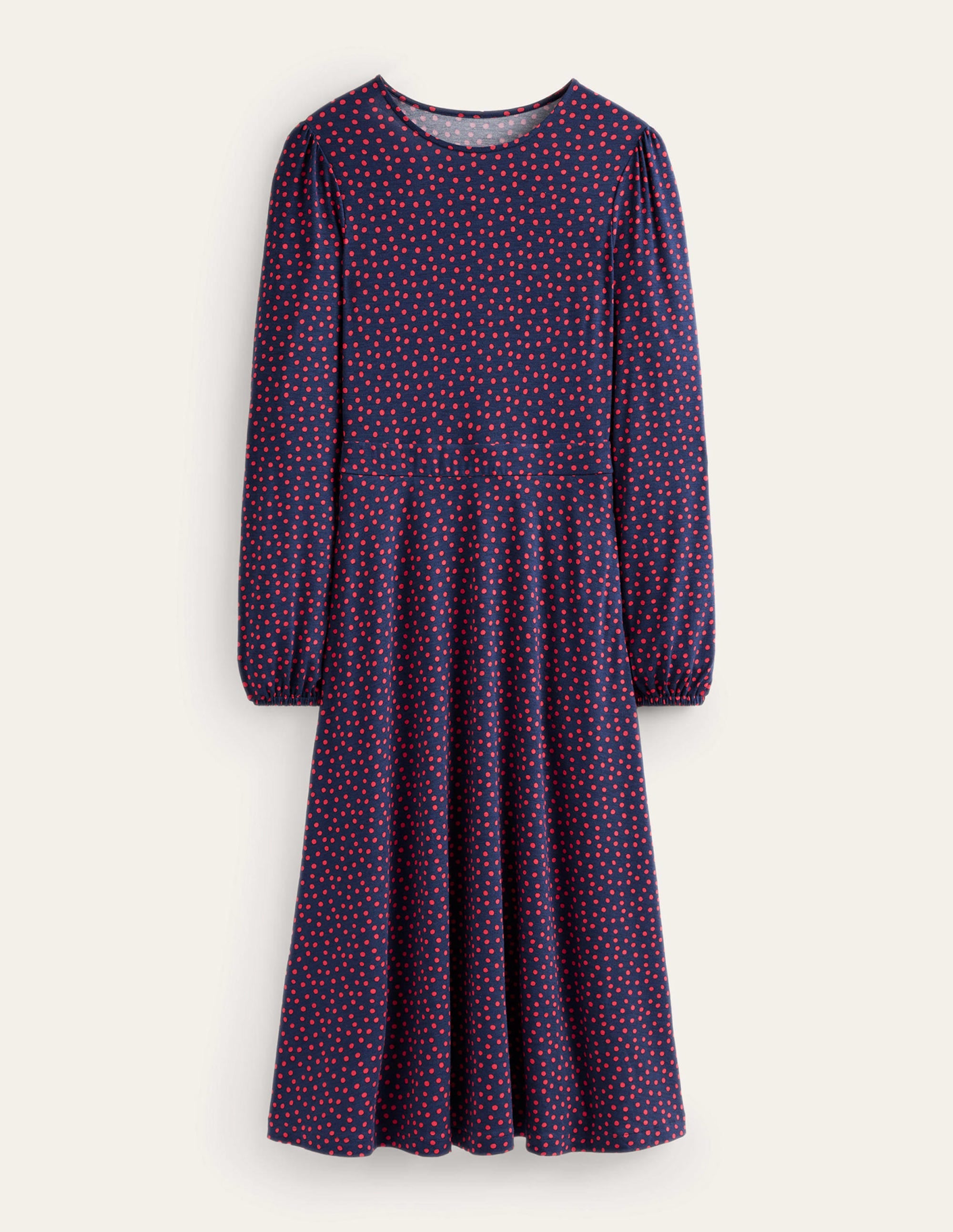 Robe midi Camille en jersey-Pivoine vif, motif Abstract Dot - Image 5