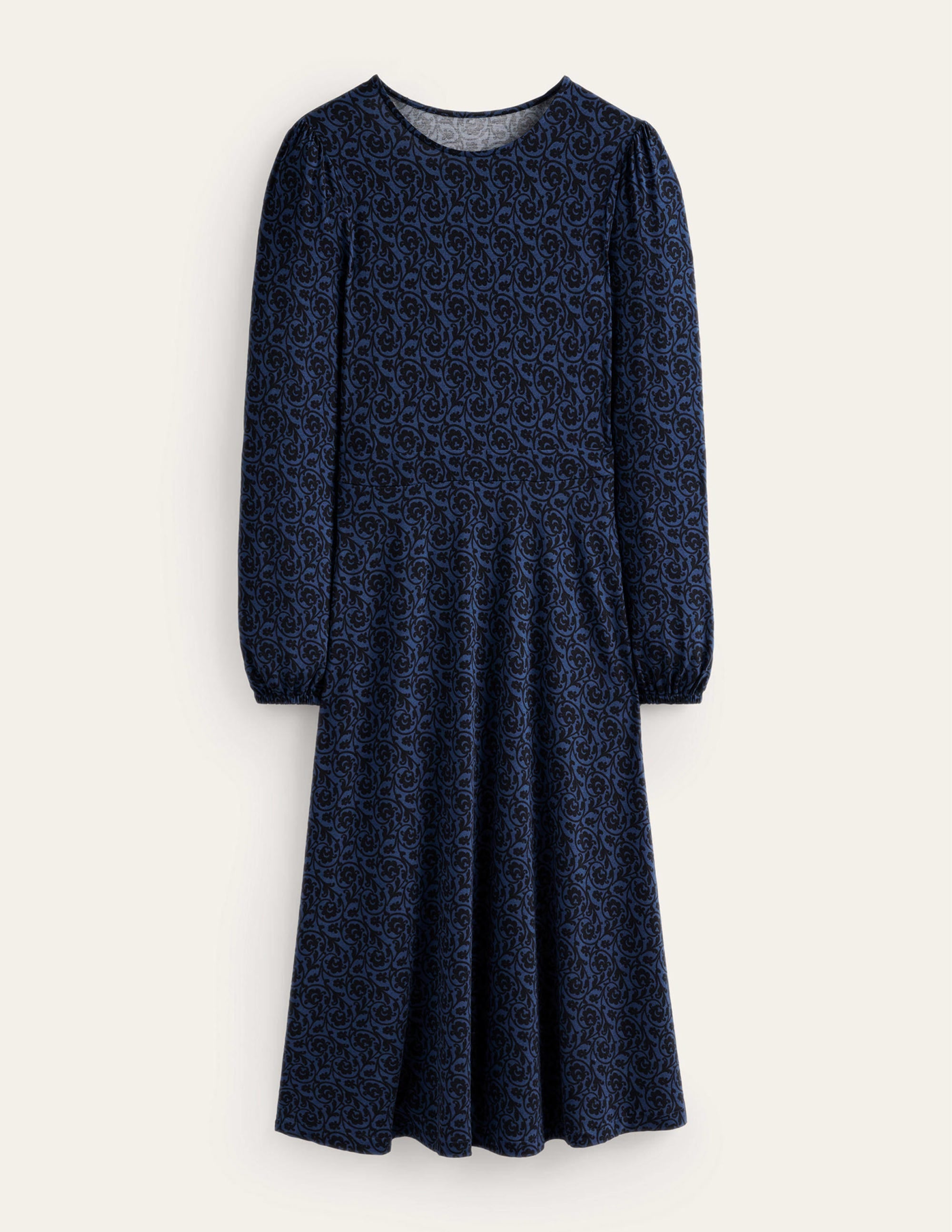 Camille Jersey Midi Dress-Atlantic, Primrose Swirl - Image 5