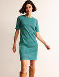 Robe Ivy en jersey jacquard-Vert lumineux, motif Terrace Geo