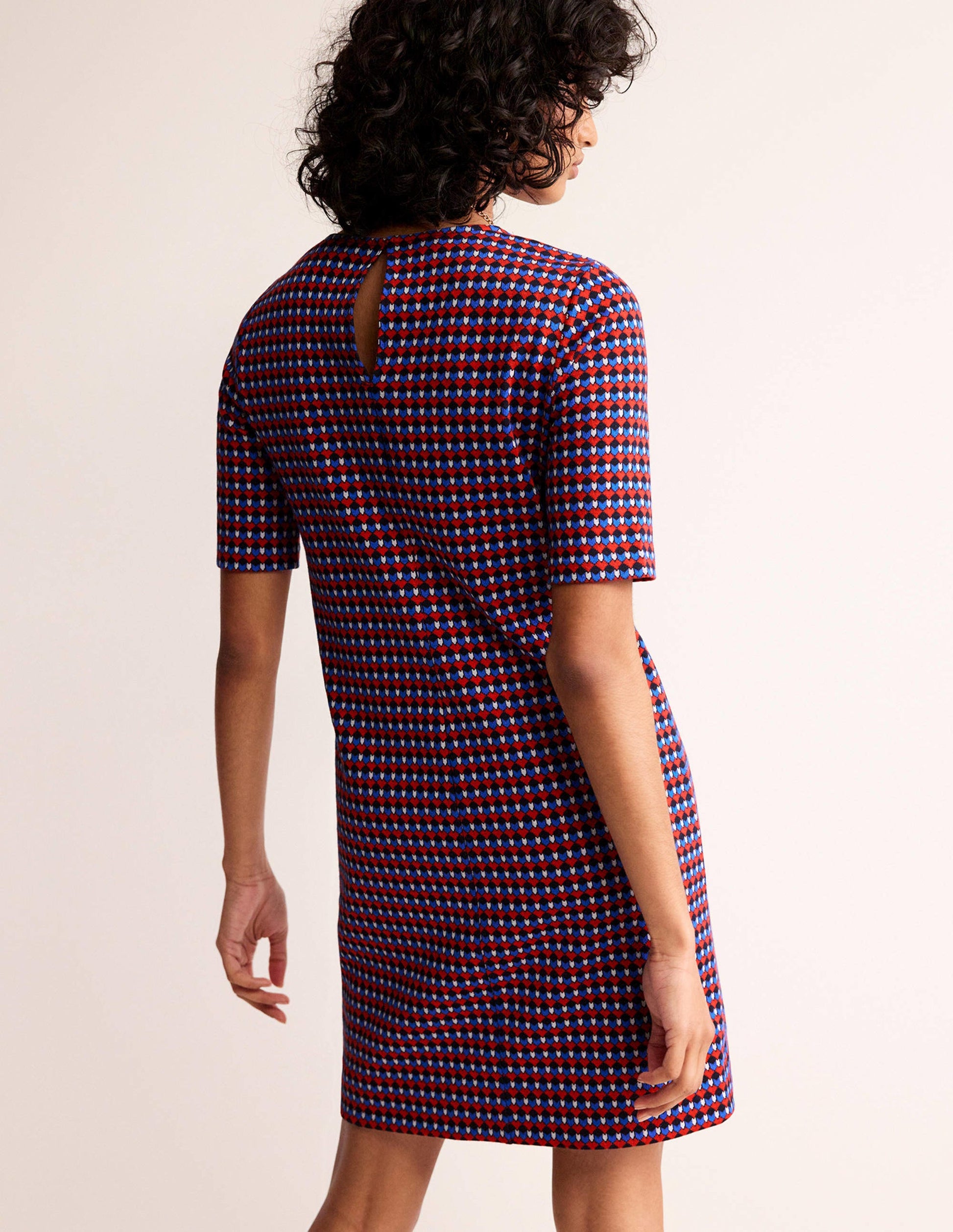 Ivy Kleid aus Jacquard-Jersey-Salsa, Terrasse Geo-3