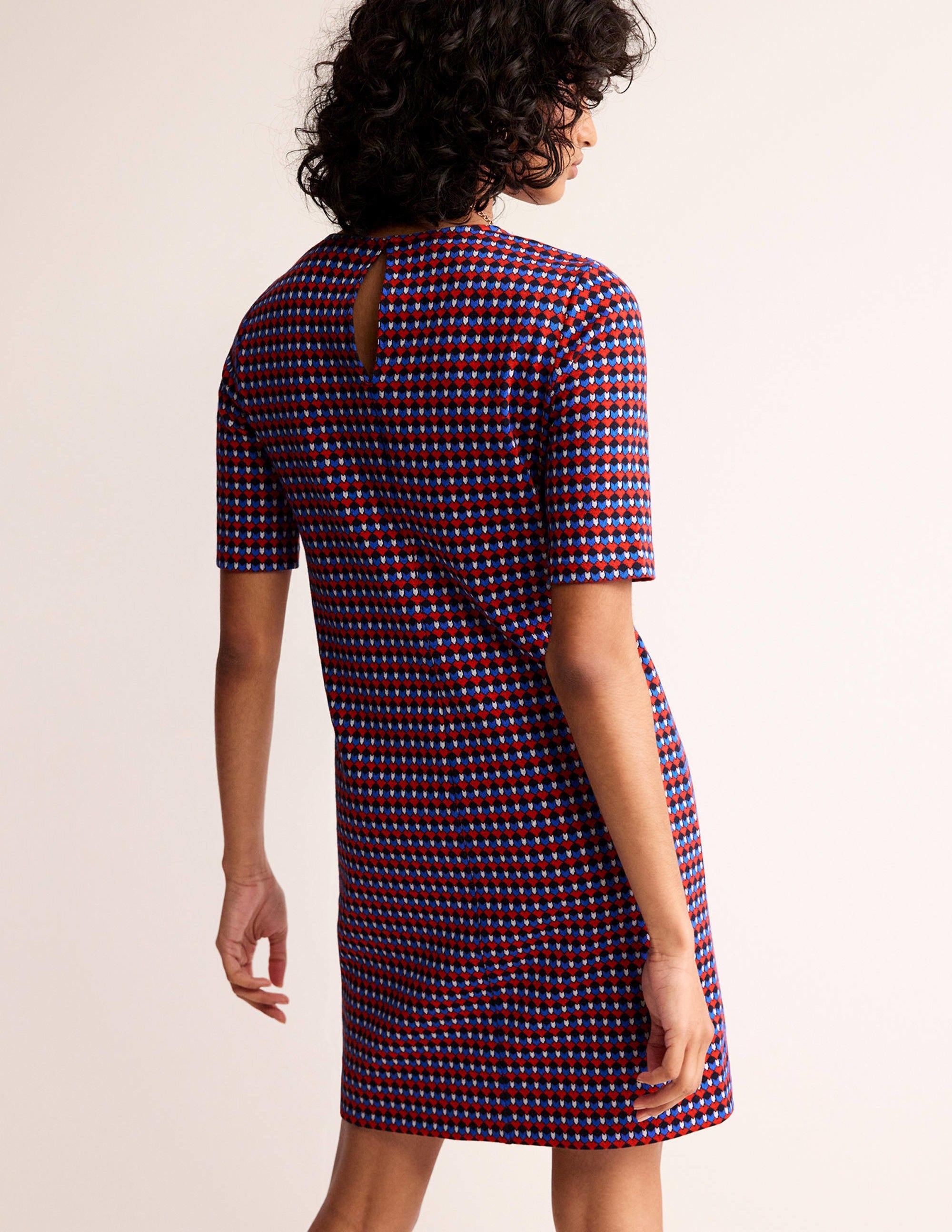 Ivy Kleid aus Jacquard-Jersey-Salsa, Terrasse Geo - Image 3