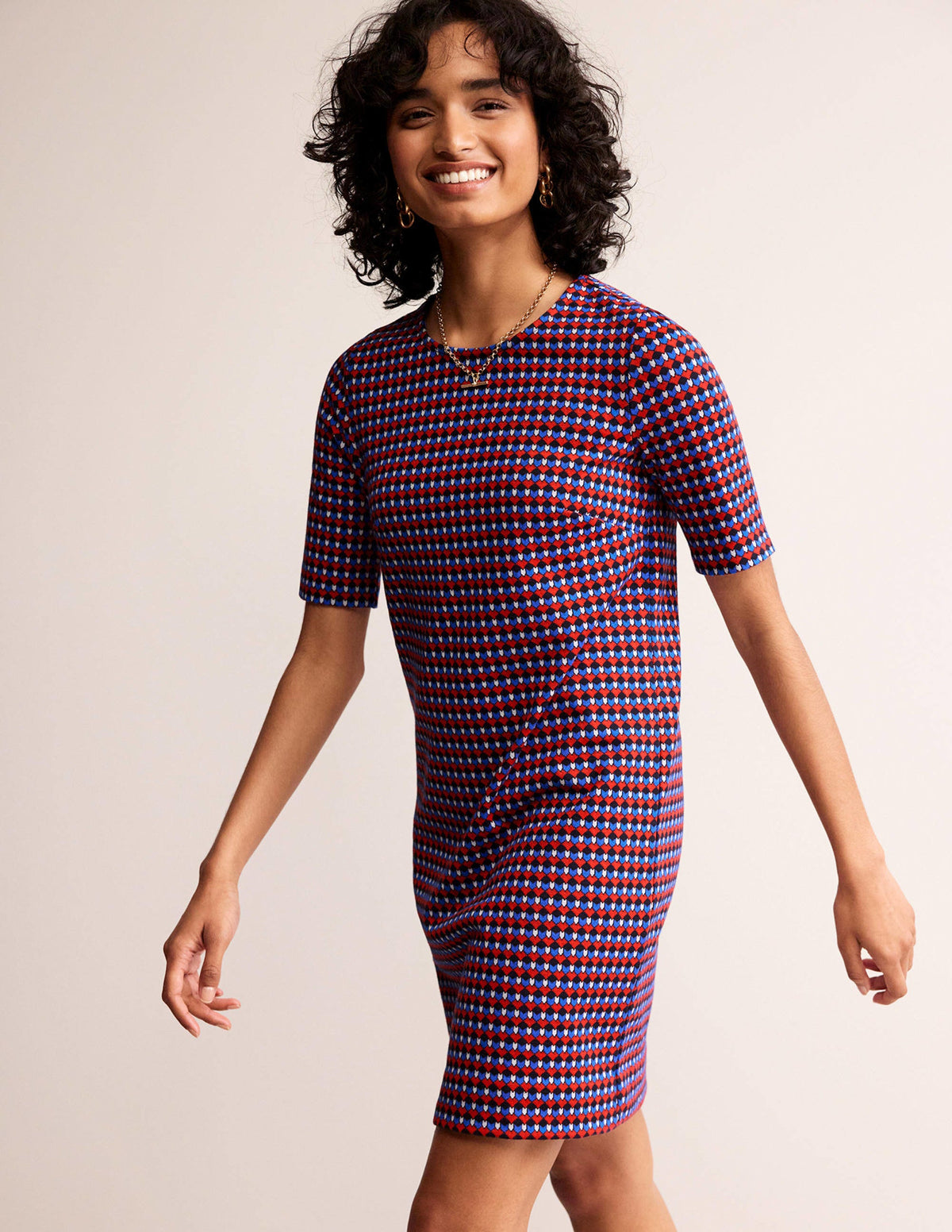 Ivy Kleid aus Jacquard-Jersey-Salsa, Terrasse Geo-4