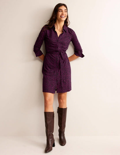Jessie Jersey-Hemdblusenkleid-Zwetschgenbeere, Tierflecken-1