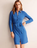 Robe-chemise Jessie en jersey-Azur, motif Terrace Geo