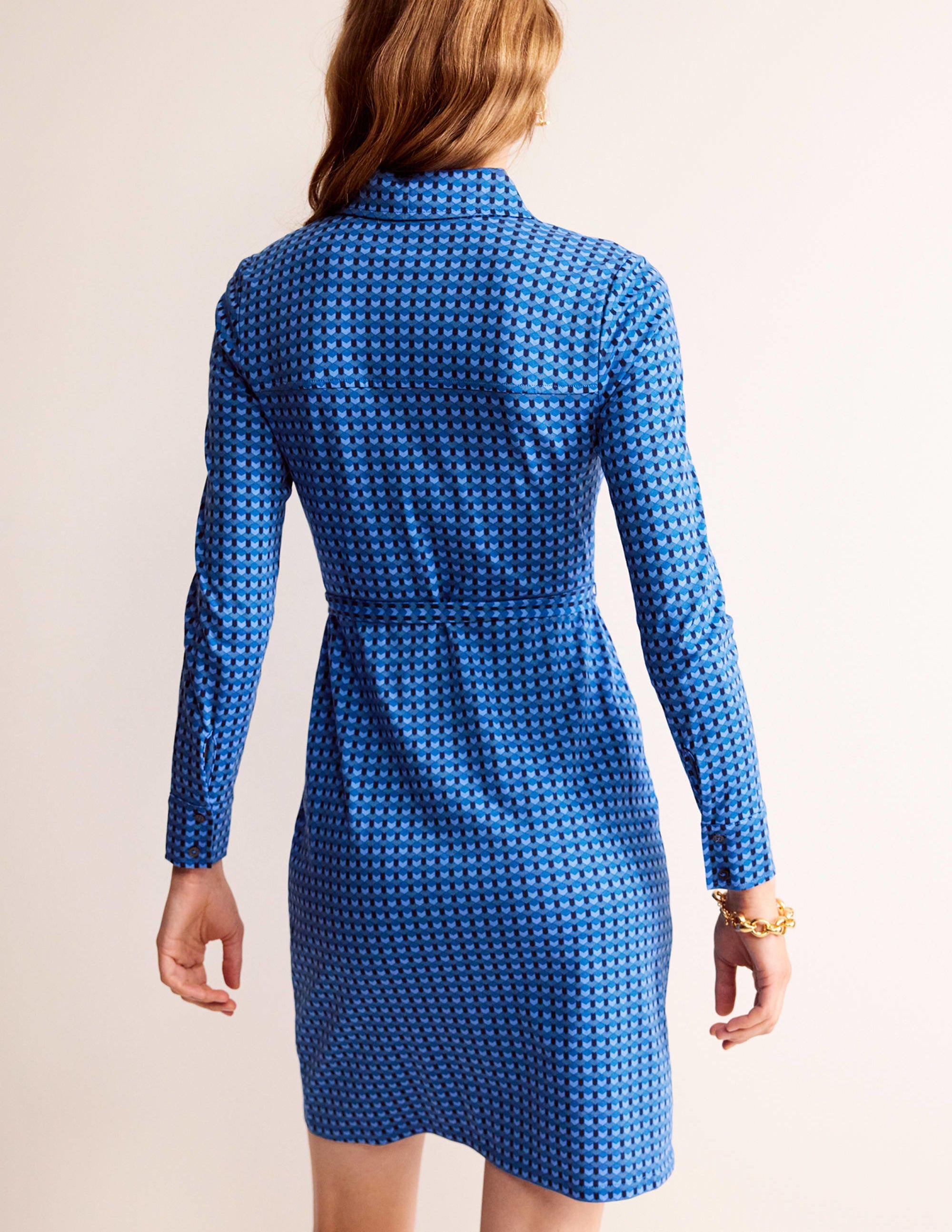 Robe-chemise Jessie en jersey-Azur, motif Terrace Geo - Image 3