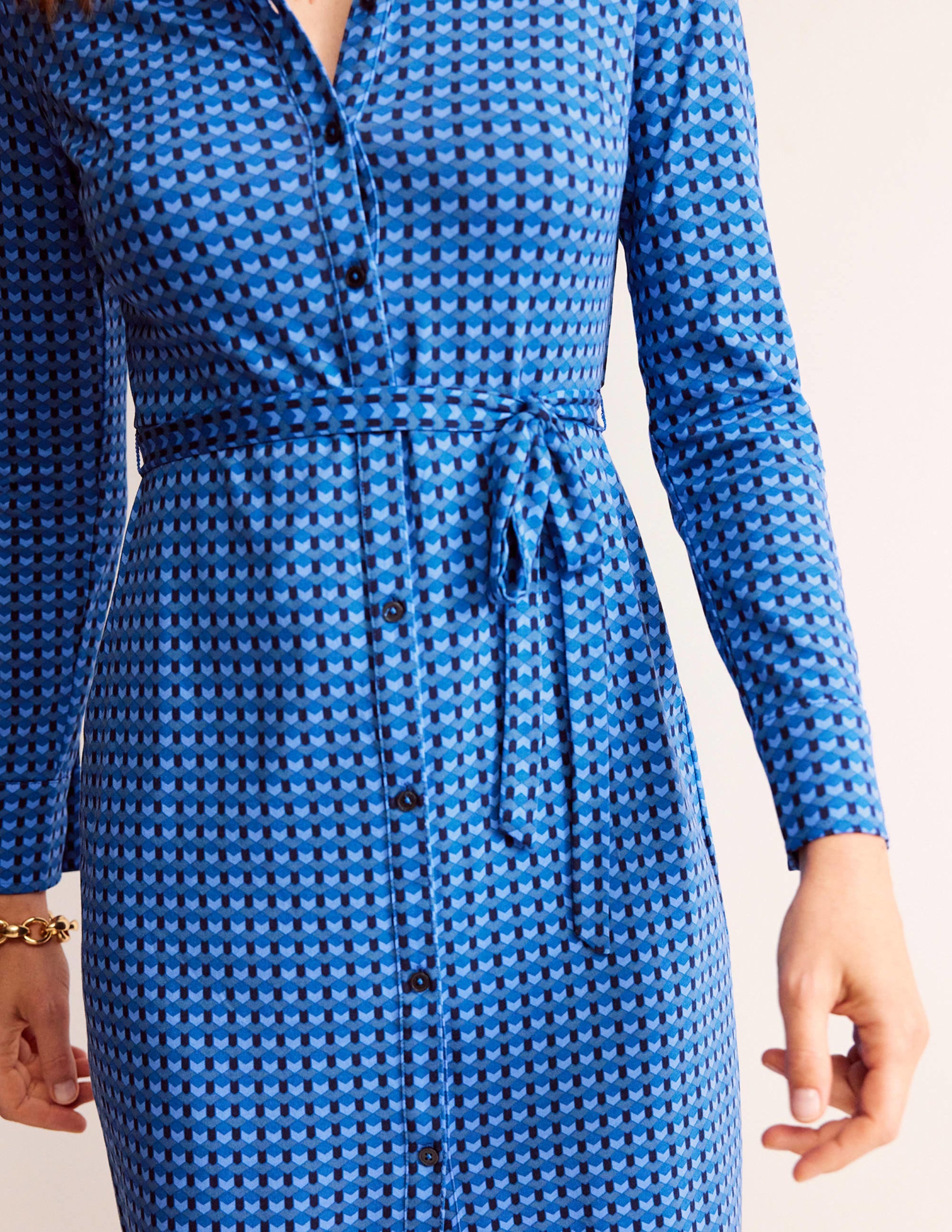 Robe-chemise Jessie en jersey-Azur, motif Terrace Geo - Image 4