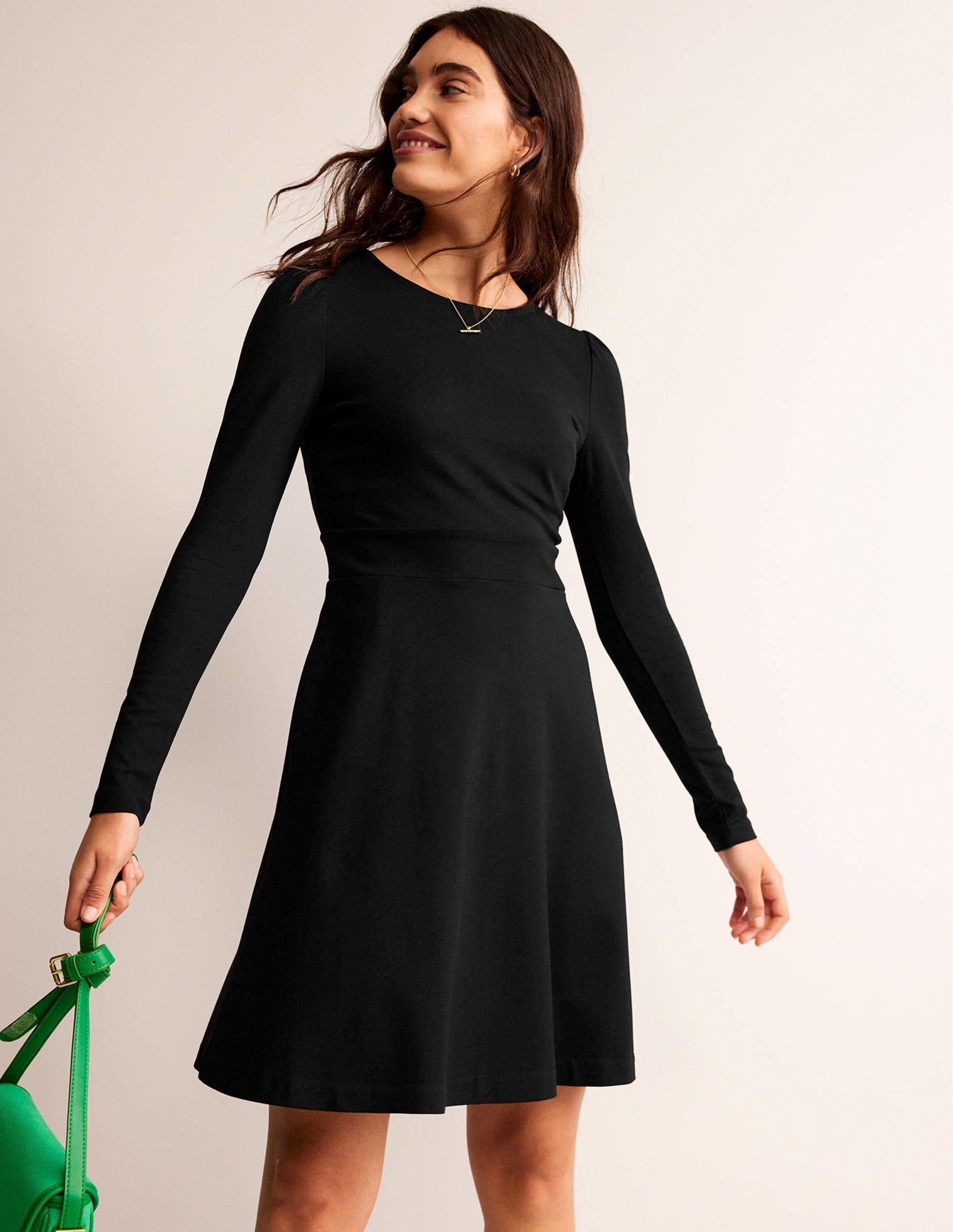 Sabrina Ponte Dress-Black - Image 1