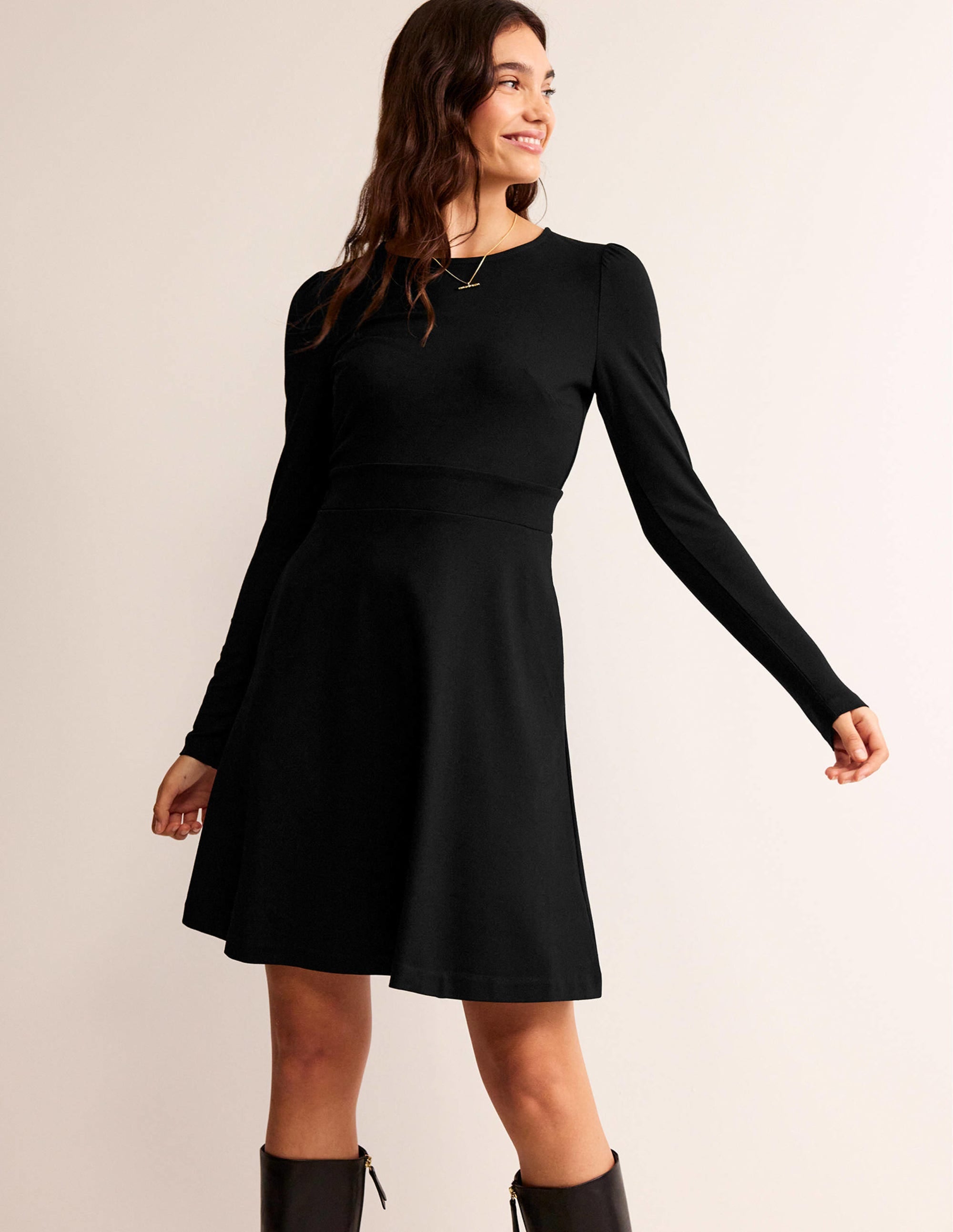Sabrina Ponte Dress-Black - Image 4