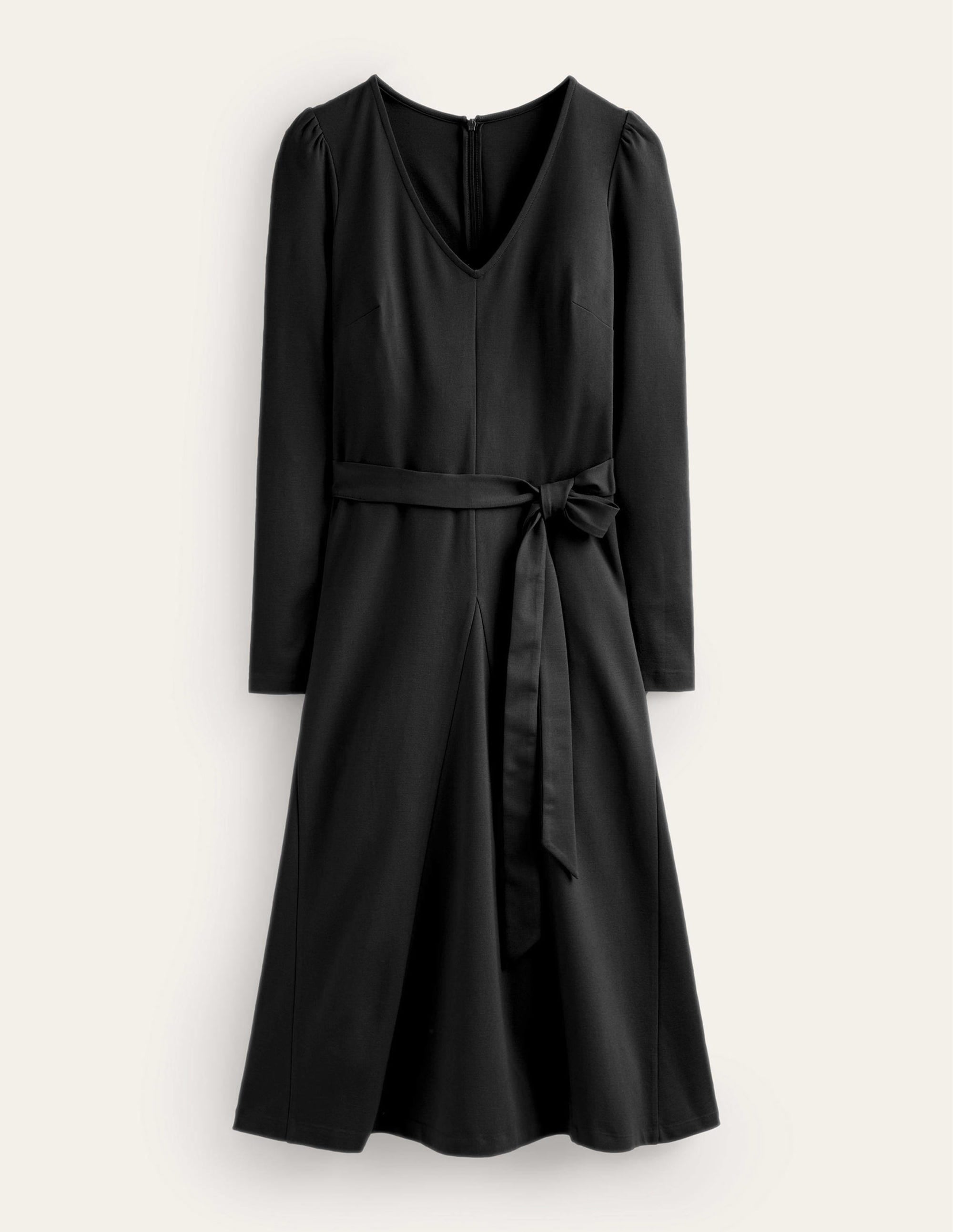 Bella Ponte V-Neck Midi Dress-Black - Image 5