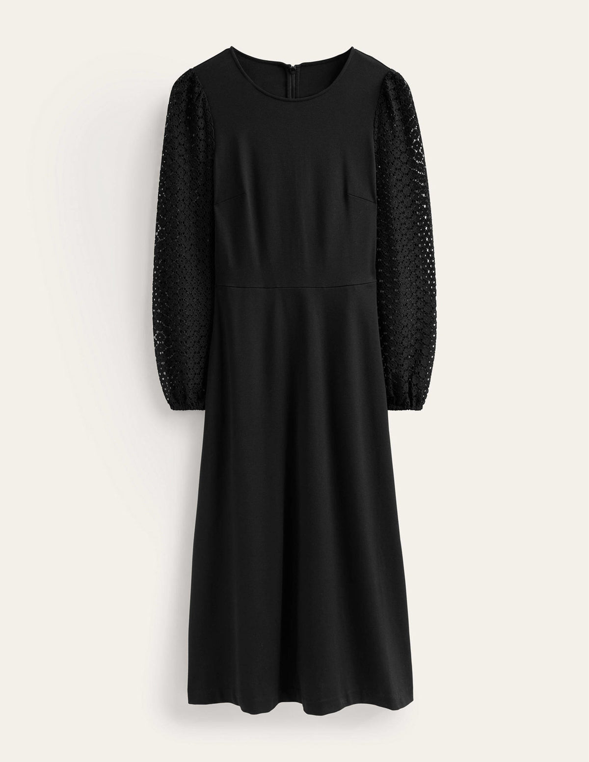 Midikleid mit Ärmelverzierung-Schwarz-6