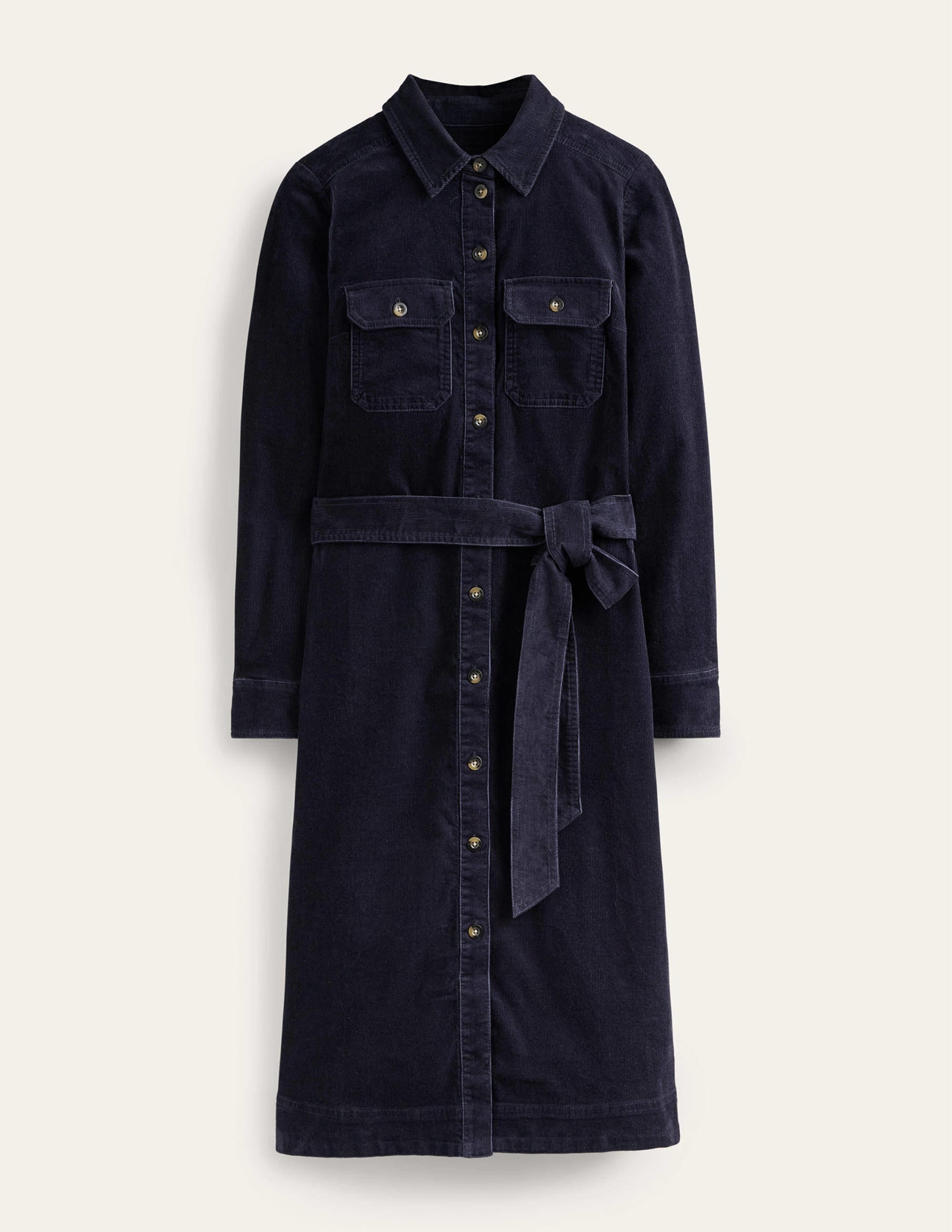 Eloise Midi-Hemdkleid aus Cord-Marineblau - Image 5