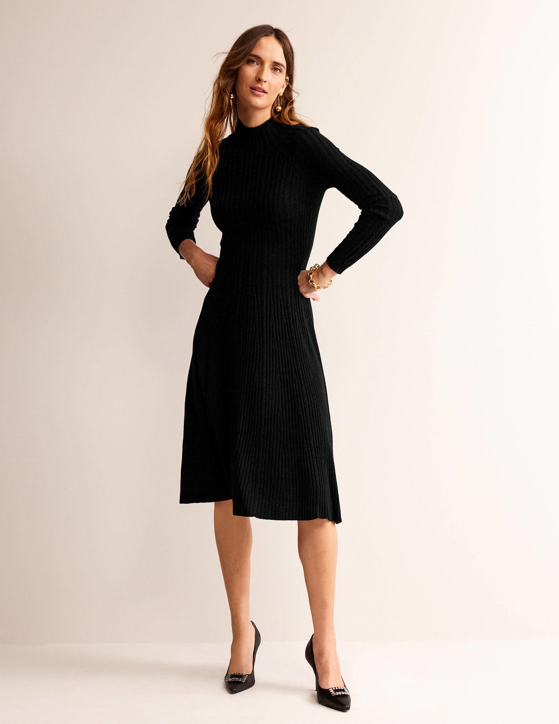Robe Tessa en maille-Noir-1