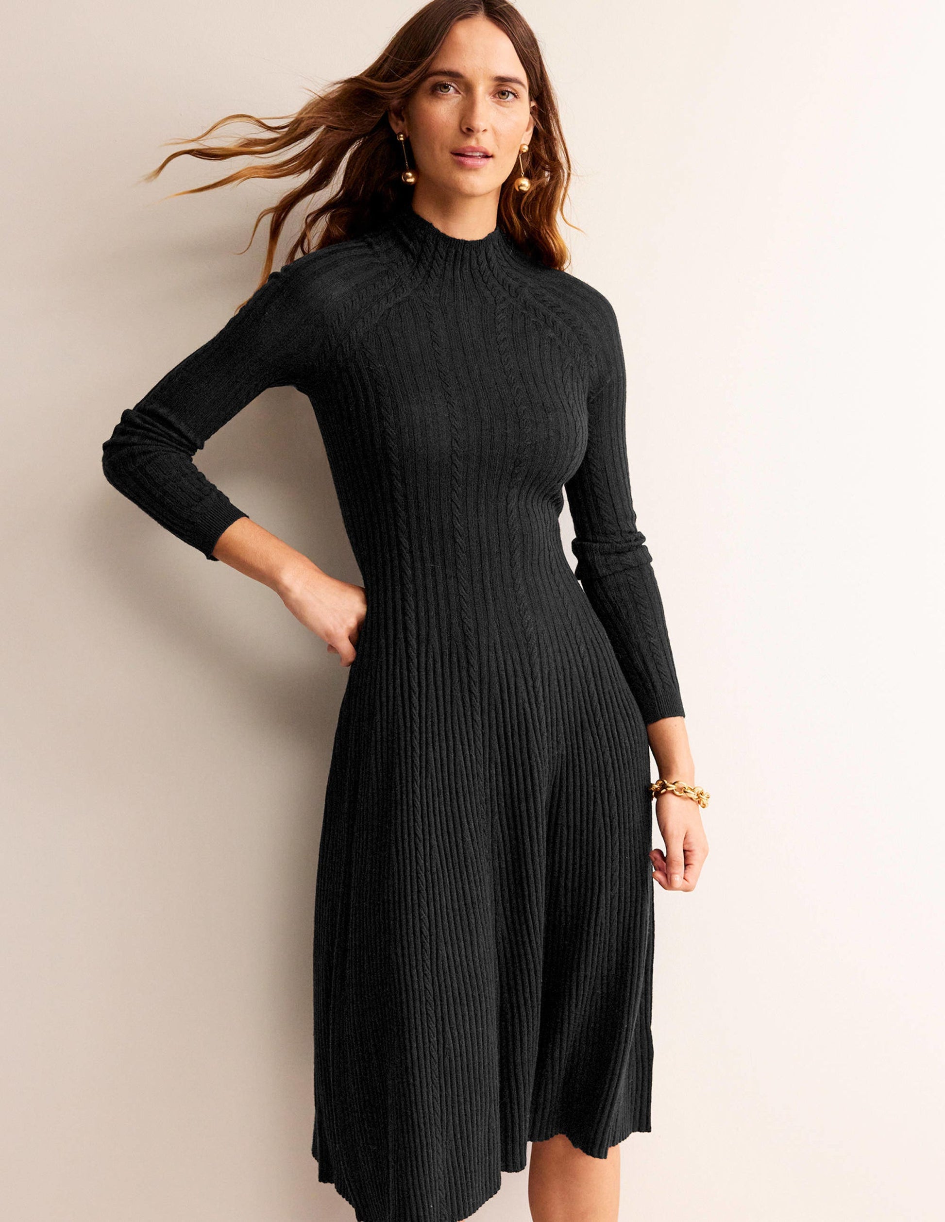 Robe Tessa en maille-Noir-4