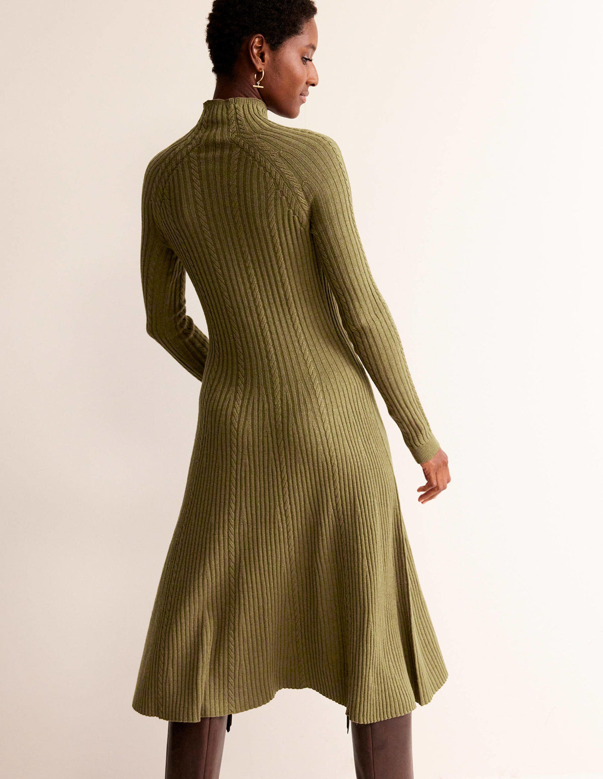 Tessa Strickkleid-Dunkles Moosgrün-3